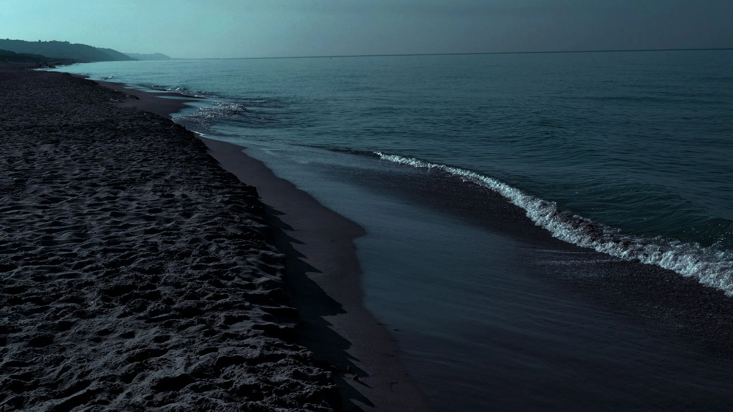 Overcast Sea Beach Waves At Night 1440P Resolution , HD 4k Wallpaper, Image, Background, Photos and Picture
