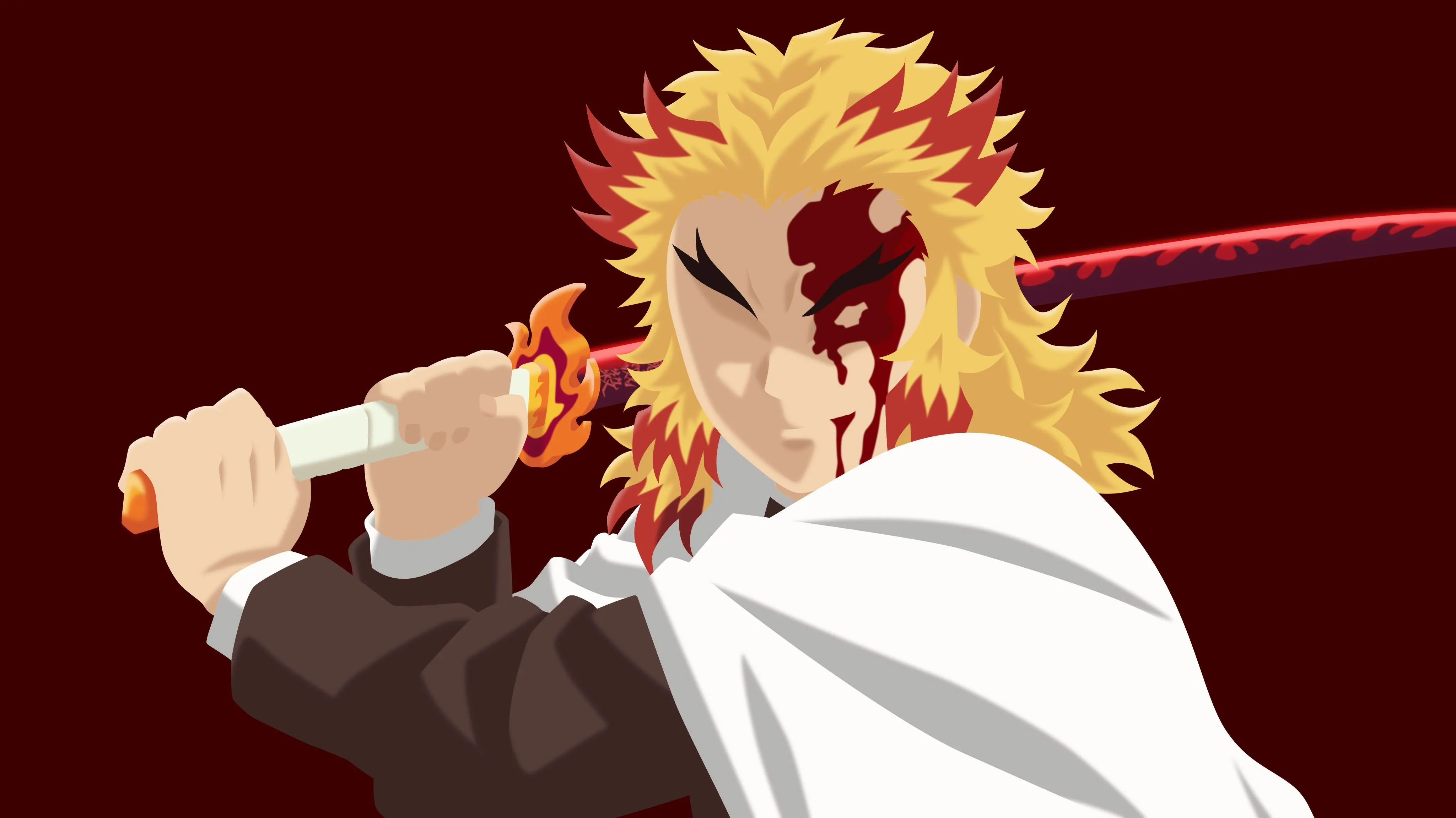 Kyojuro Rengoku 4k Demon Slayer Kimetsu No Yaiba Wallpaper, HD Minimalist 4K Wallpaper, Image and Background