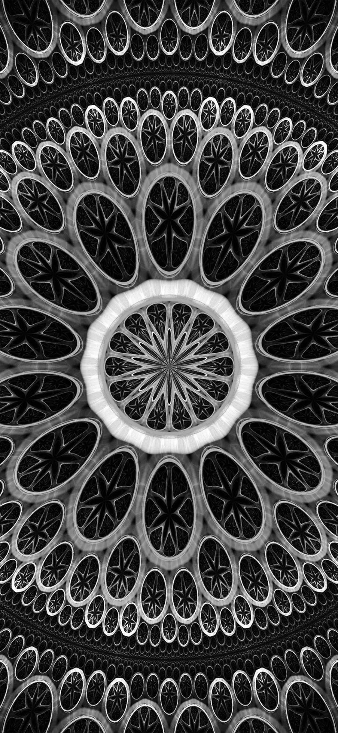 iPhone X wallpaper. psychedelic art pattern dark bw