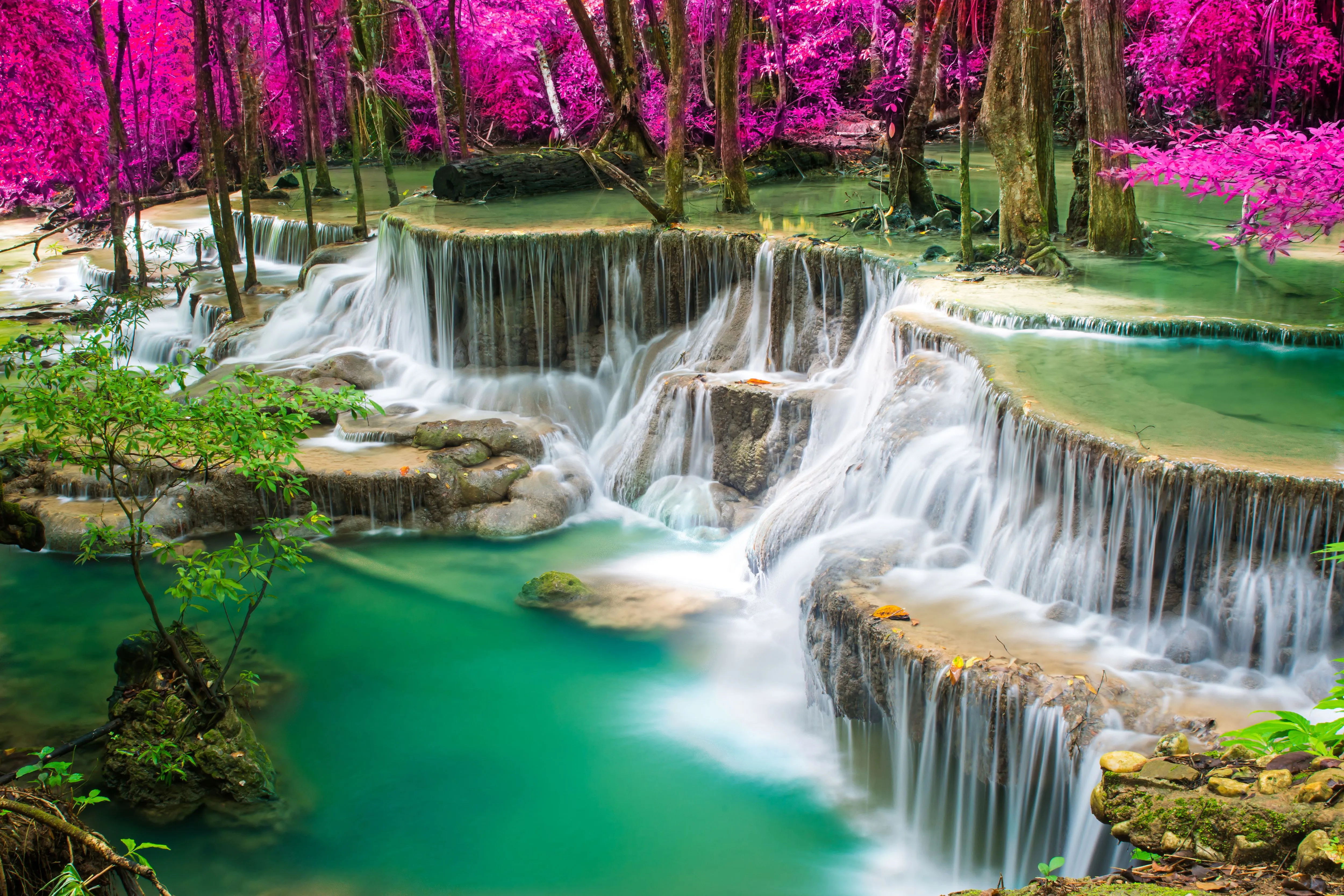Desktop wallpaper: Earth, Waterfall, Nature, Waterfalls 4K free download for PC. 1530136