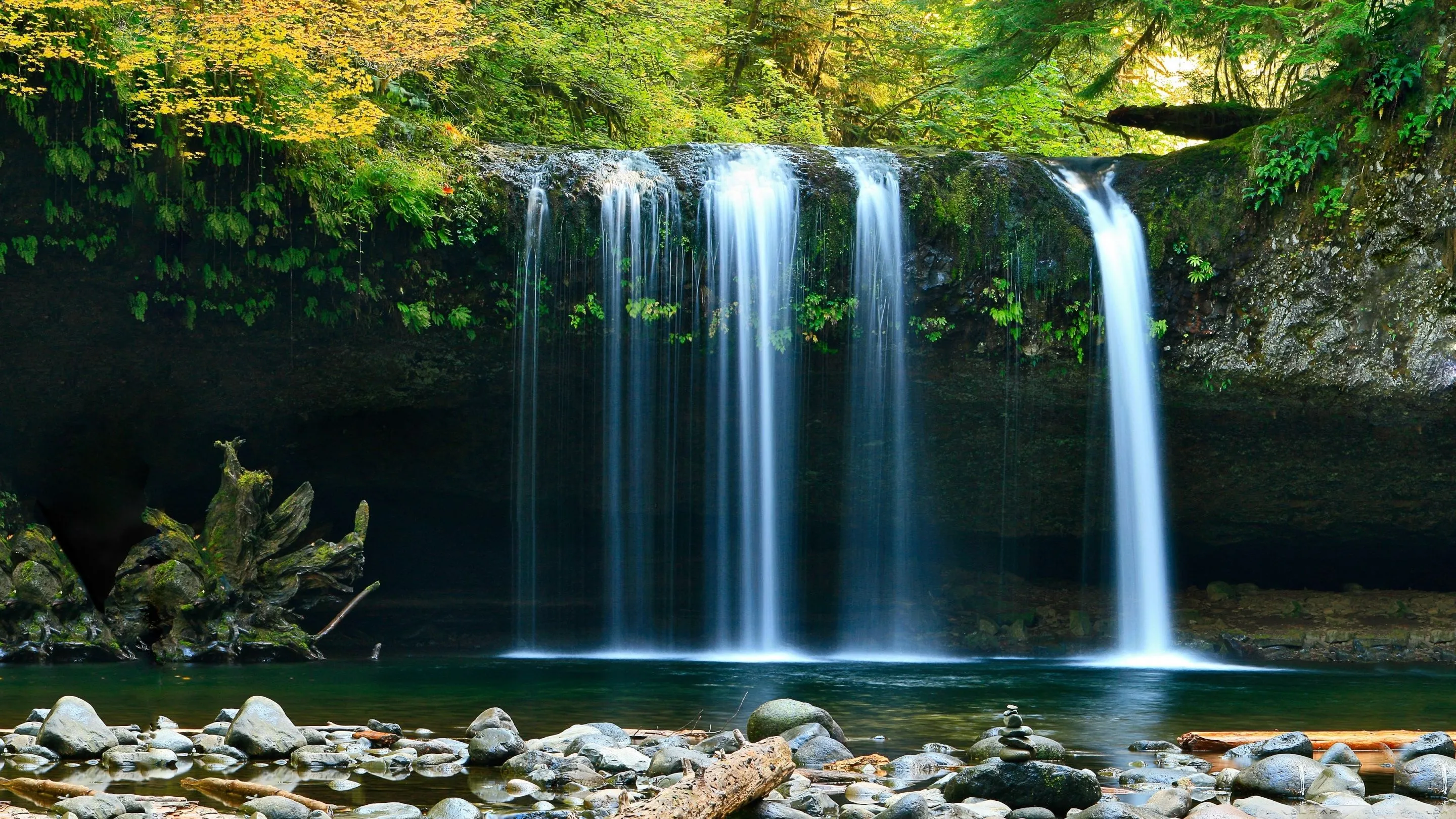 Beautiful Forest Waterfall 4K UHD Wallpaper for UltraHD Desktop and TV, Widescreen and UltraWide Display