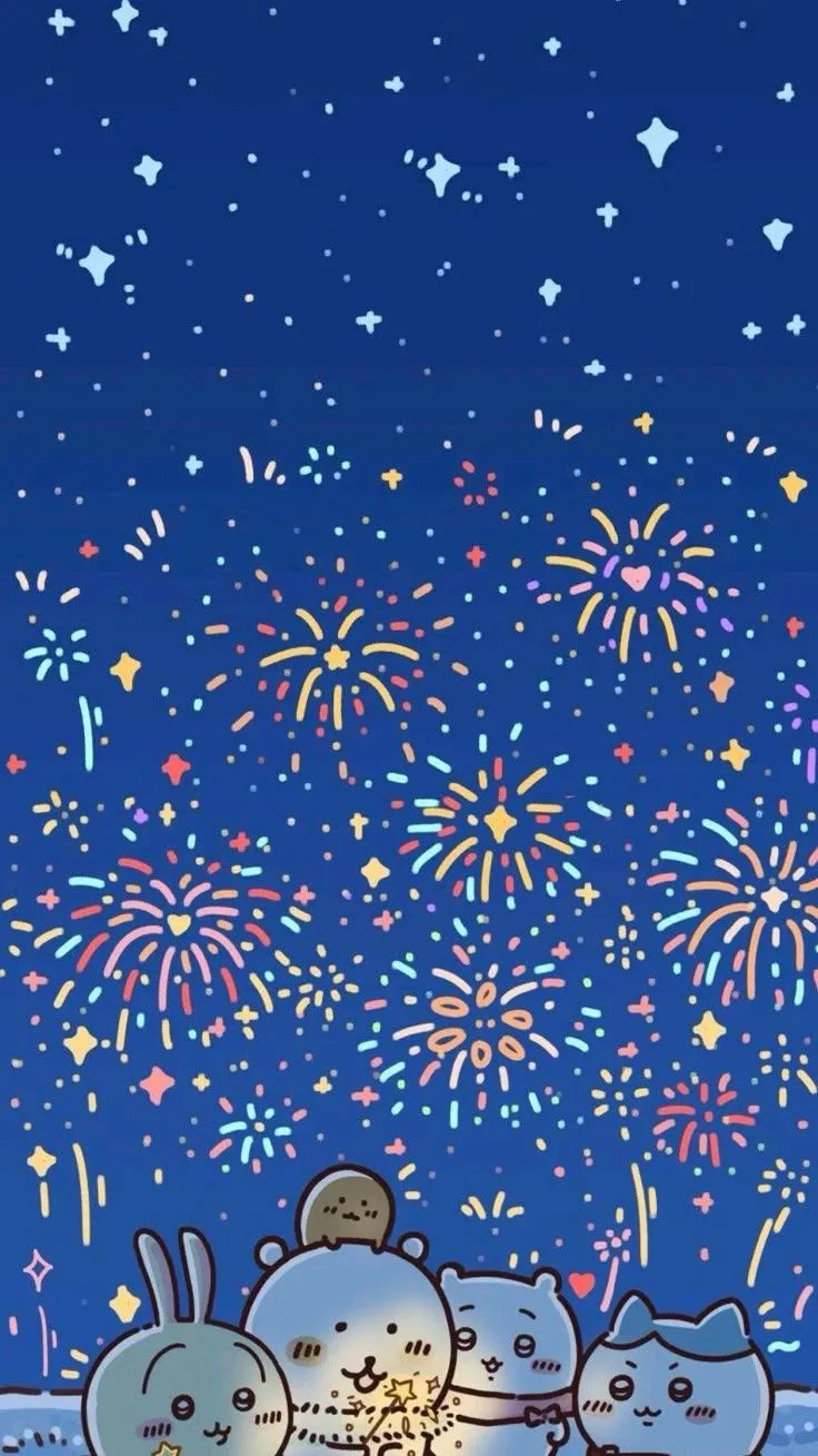 Chiikawa. Fireworks wallpaper iphone, Kawaii wallpaper, Wallpaper iphone cute
