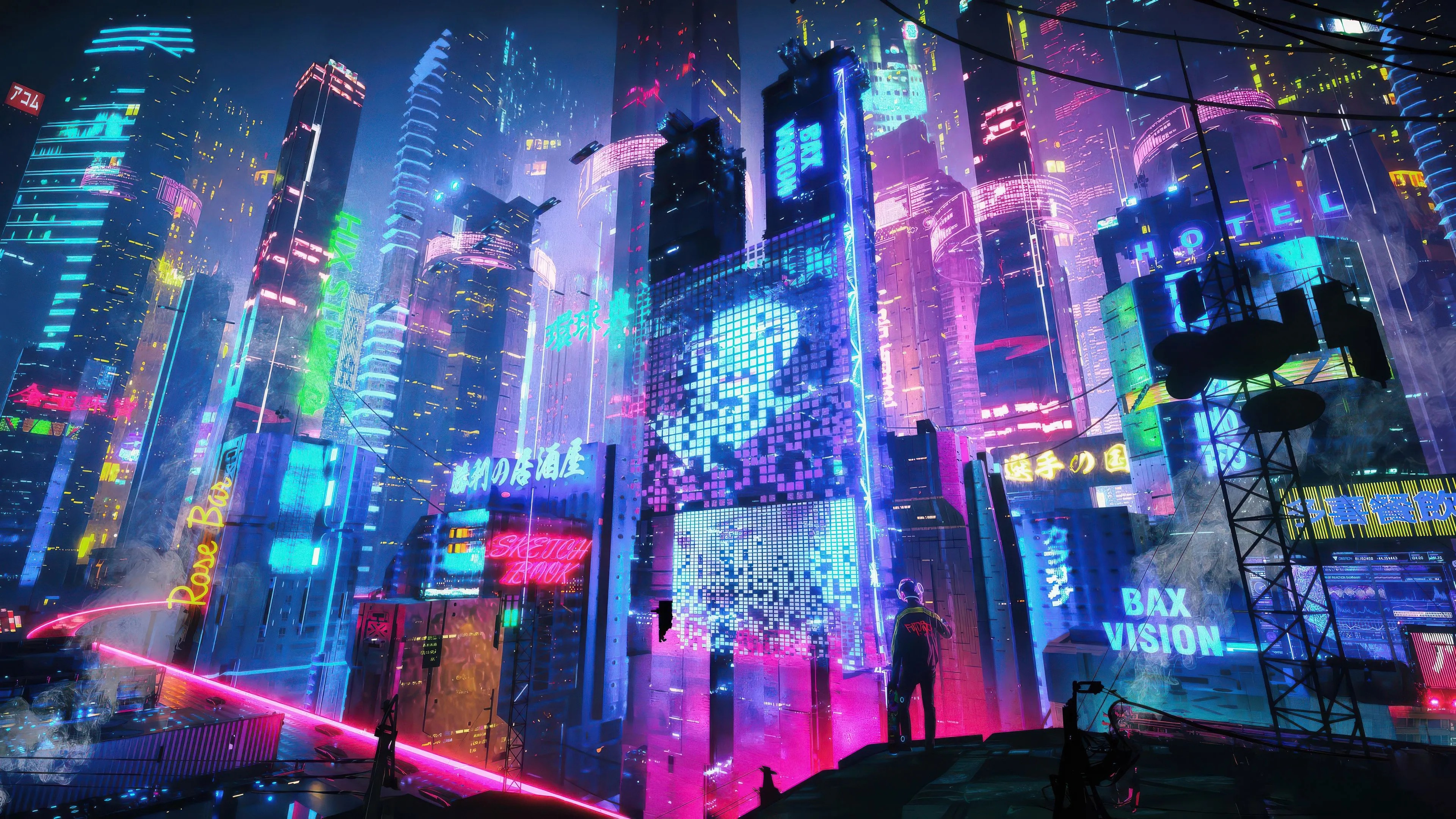 Neon City Dreams Cyberpunk Skies Laptop HD , HD 4k Wallpaper Image, Background, Photos and Picture