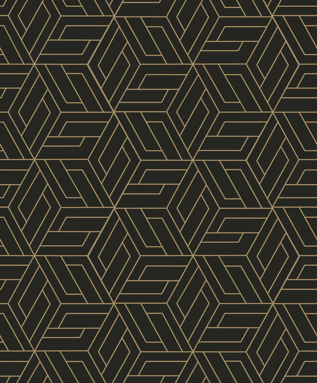 Black Abstract Geometric Interlink Wallpaper R9286