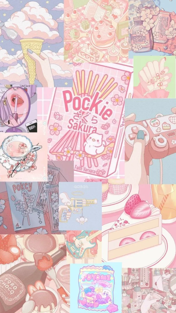 Kawaii pink aesthetic phone background