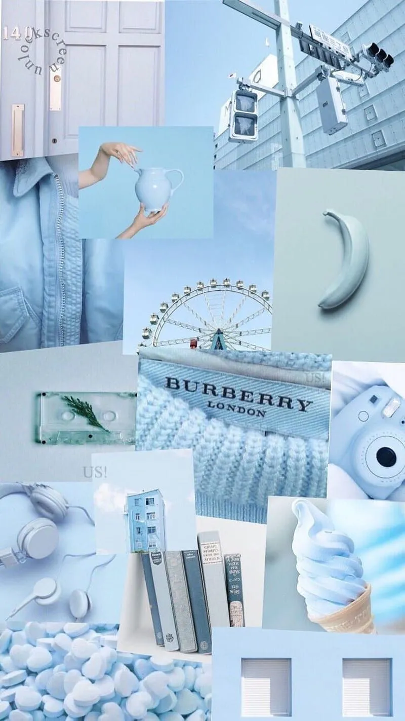 Blue Aesthetic, blue aesthetic, collage, light blue, periwinkle, vsco, HD phone wallpaper