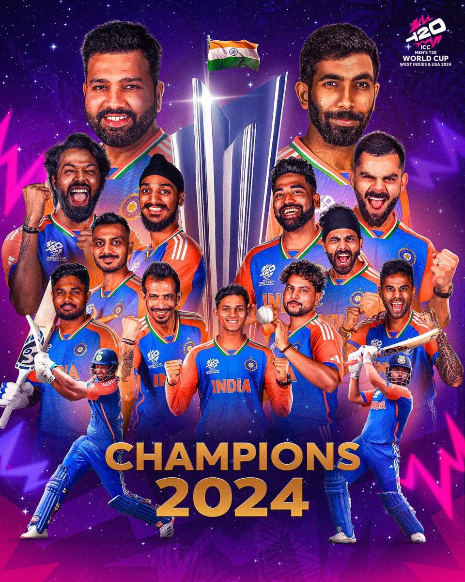 Victory carved in history! Kudos to the Indian cricket team for conquering the T20 World Cup 2024. Jai Hind!