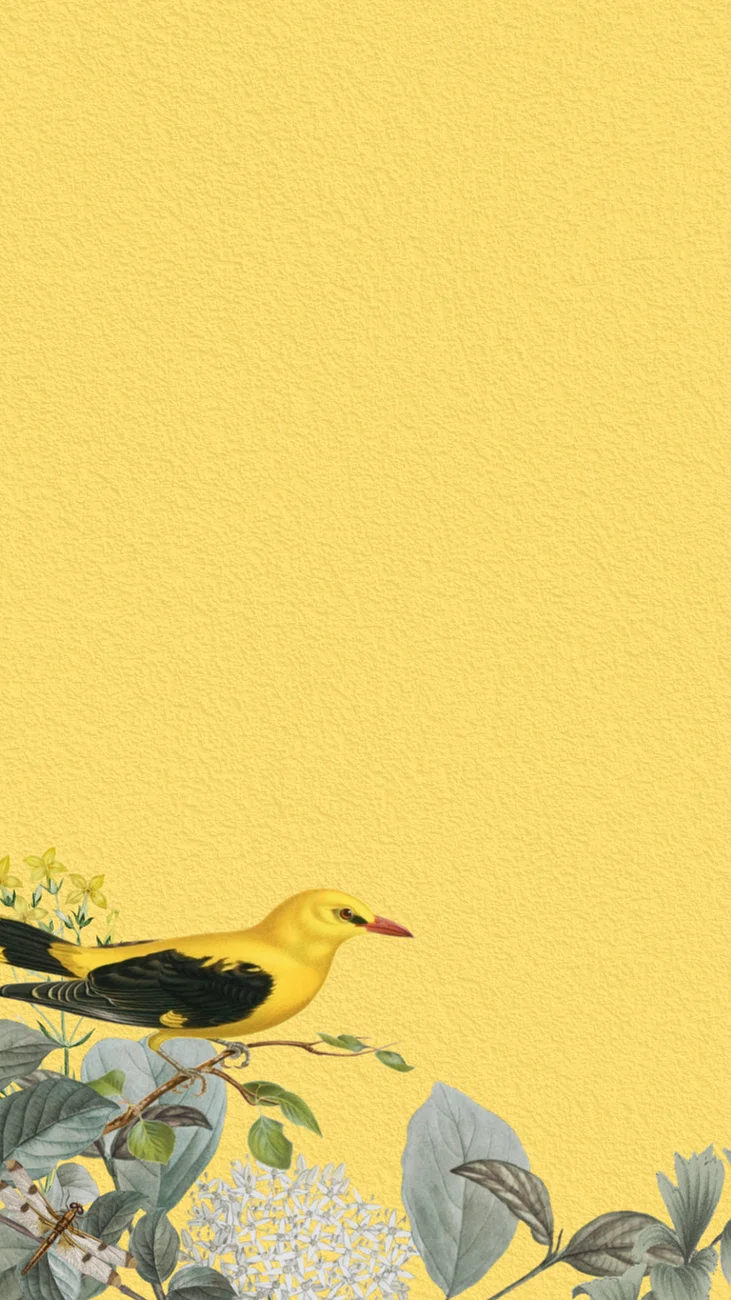 Vintage yellow bird phone wallpaper