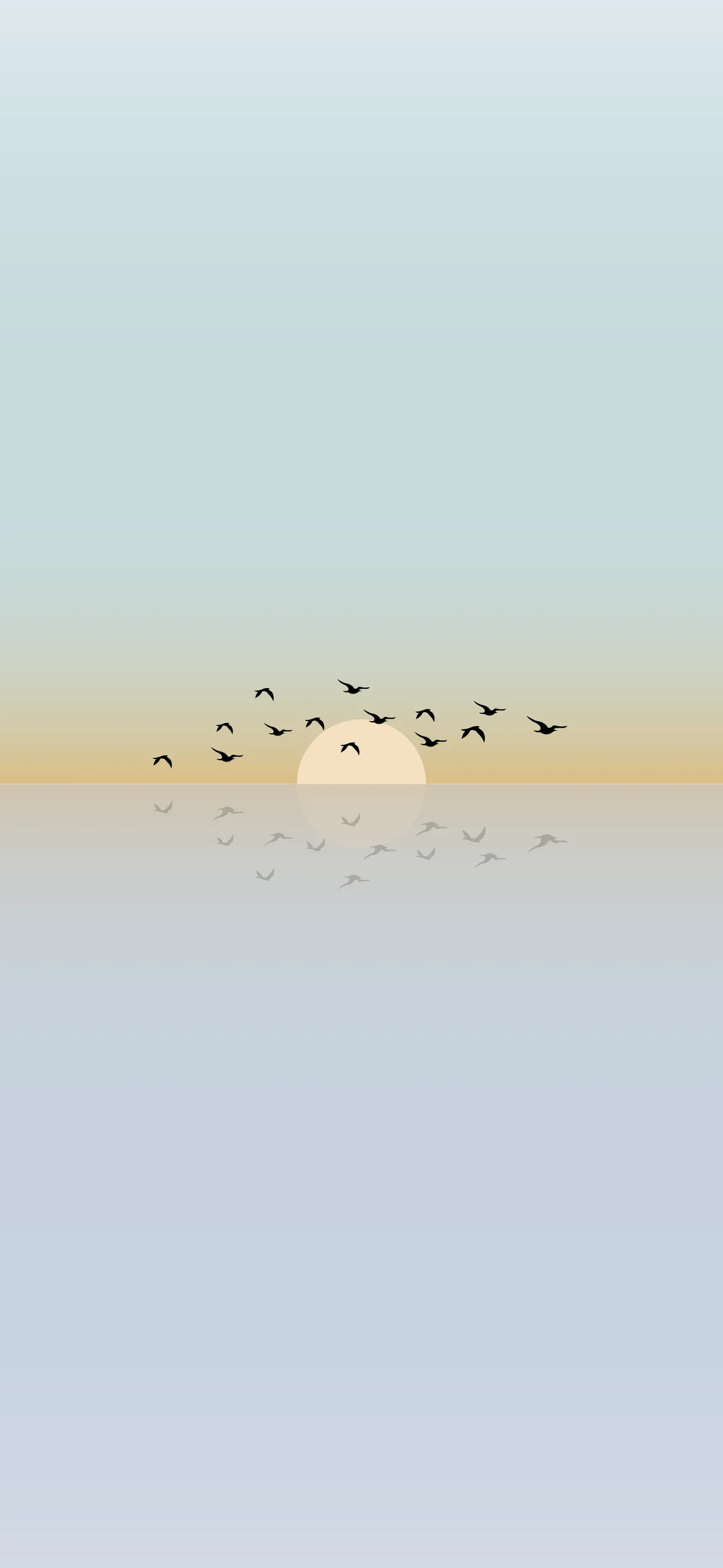 Minimalist phone wallpaper and birds flying