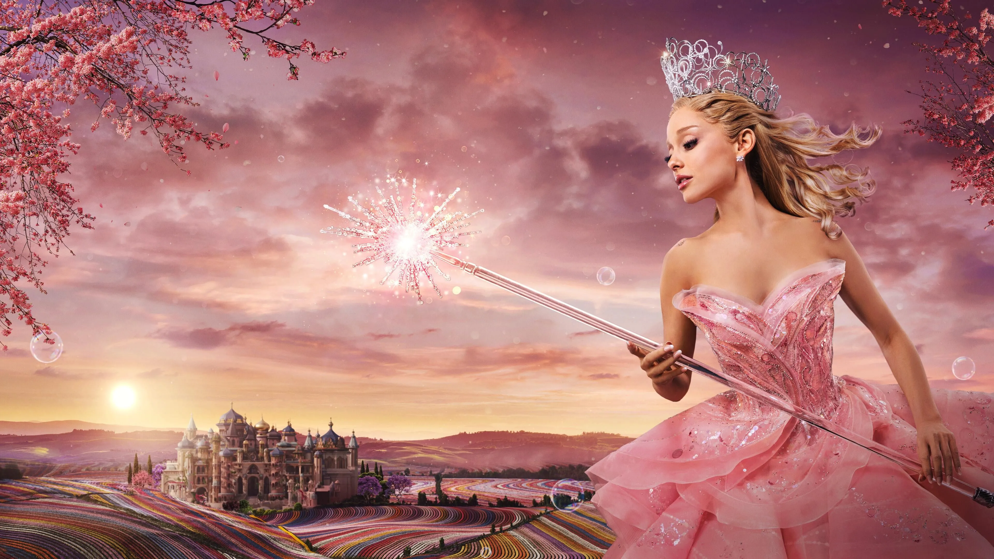 Glinda Wallpaper 4K, Pink aesthetic, Ariana Grande