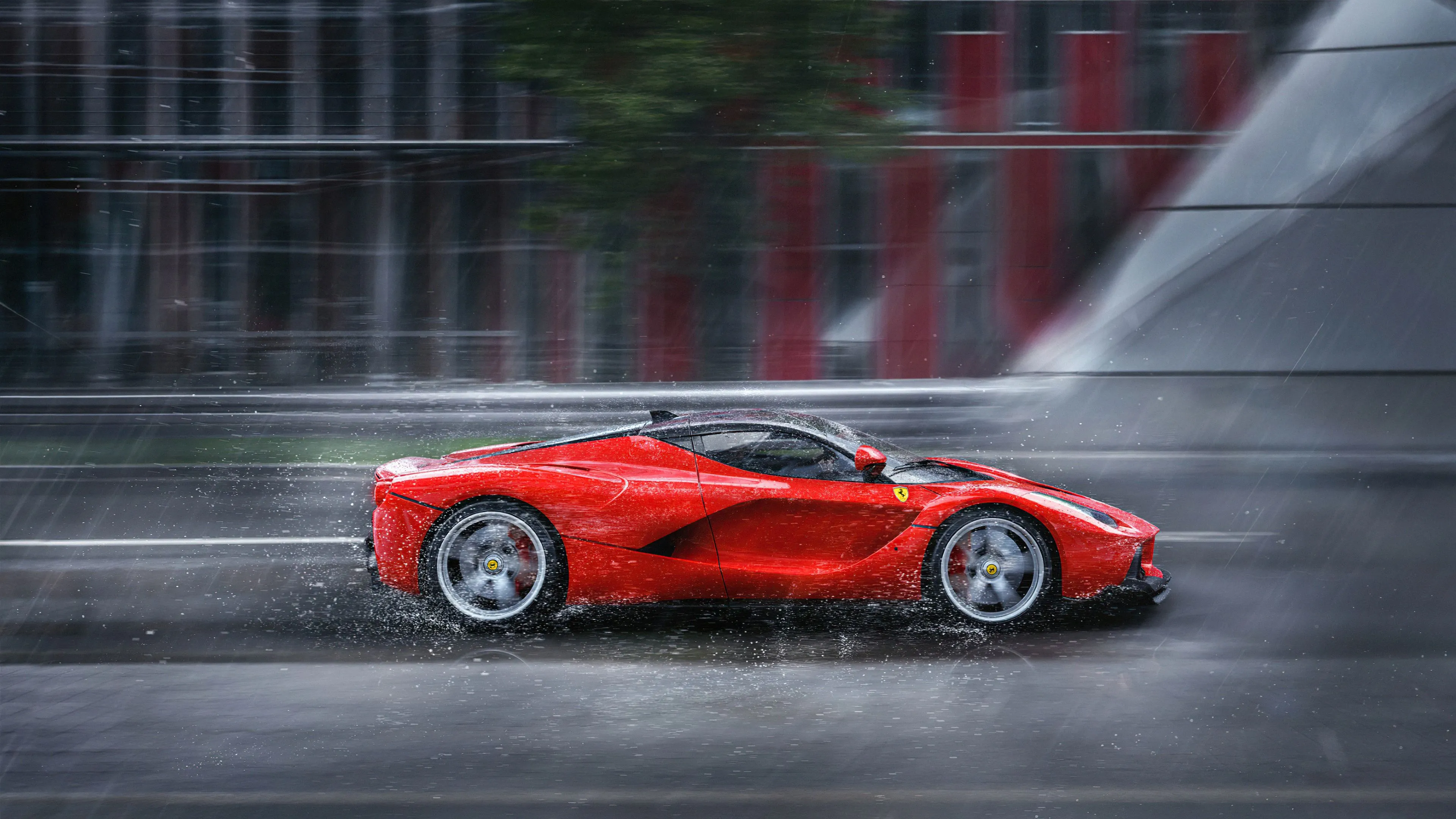 La Ferrari Red Rain Wallpaper, HD Cars Wallpaper, 4k Wallpaper, Image, Background, Photos and Picture
