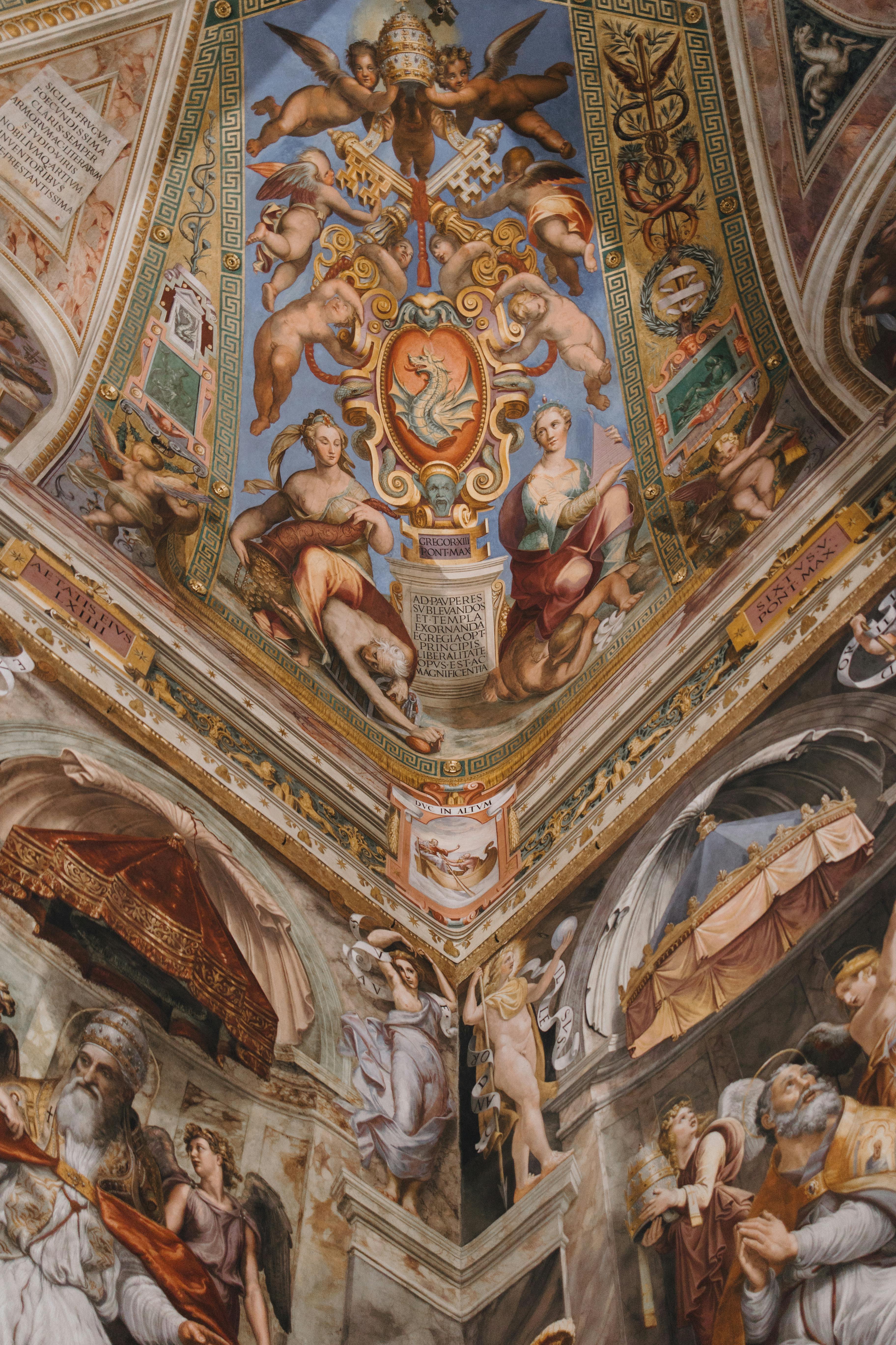 Stunning Renaissance Ceiling Fresco in Vatican City · Free