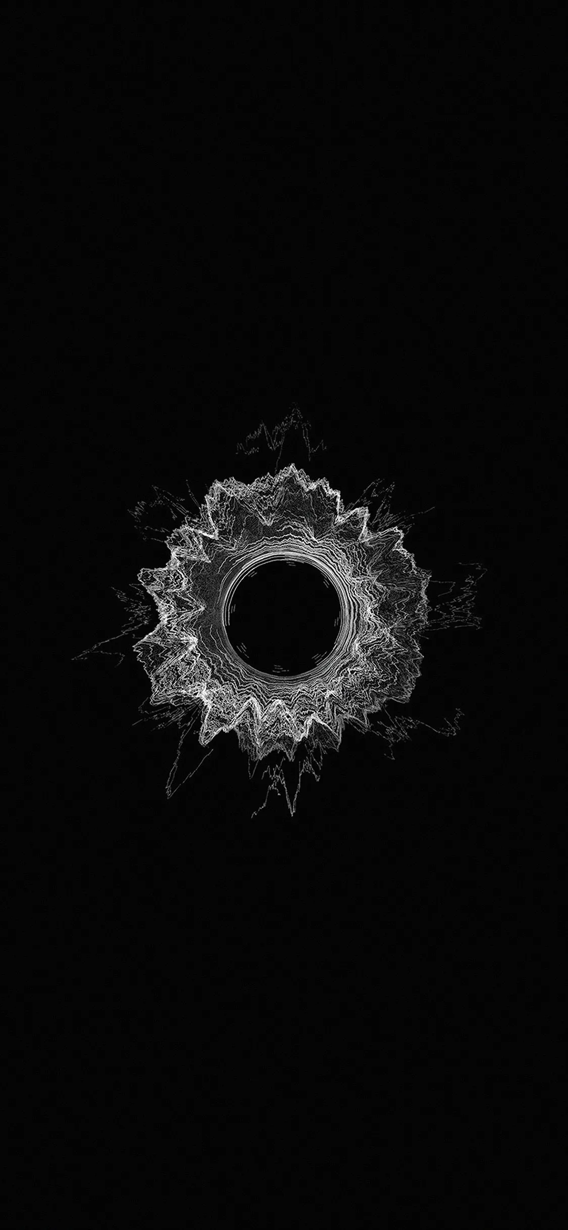 iPhone X wallpaper. dark hole black minimal pattern background