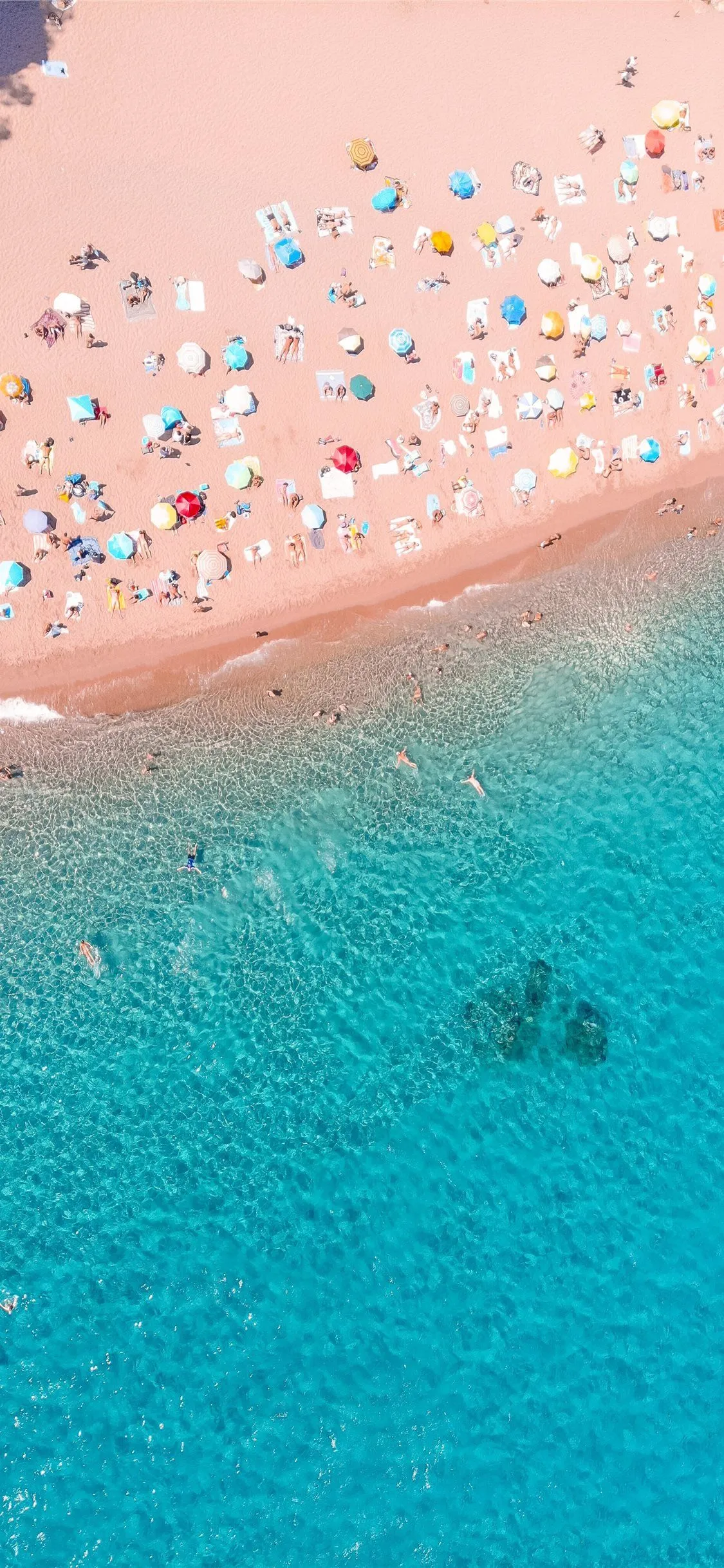 high angle photography of seashore iPhone X Wallpaper Free Download