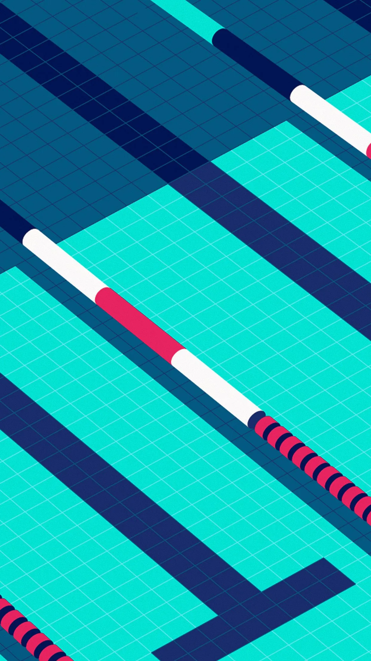iPhone X wallpaper. minimal art malikafavre swim blue illustration art green