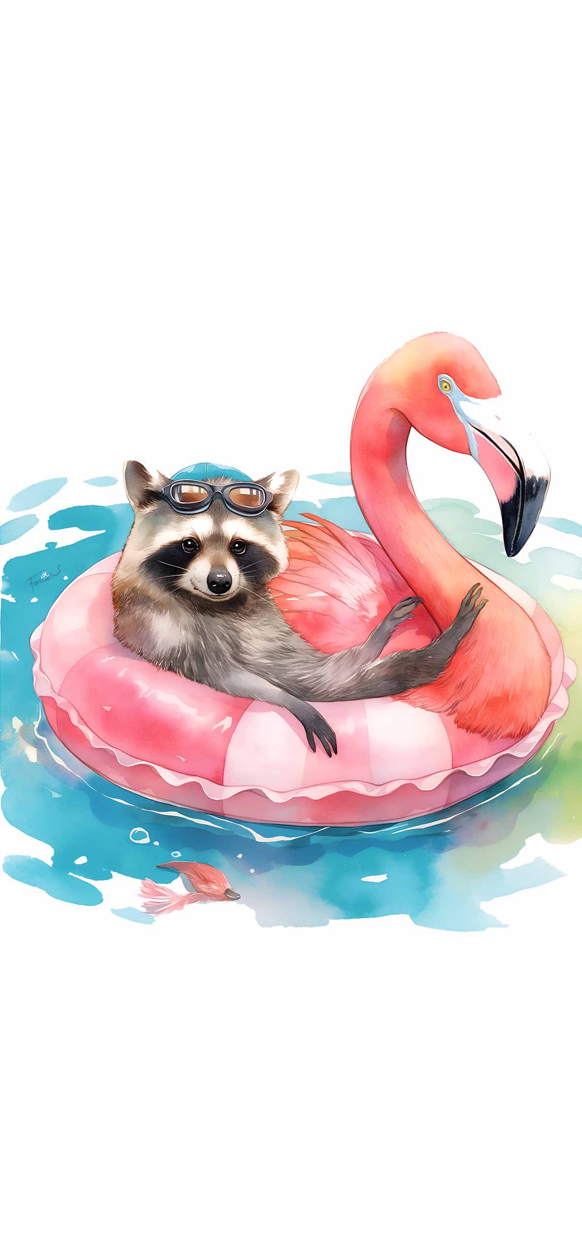 Pool Party Raccoon Wallpaper Animals Phone Wallpaper