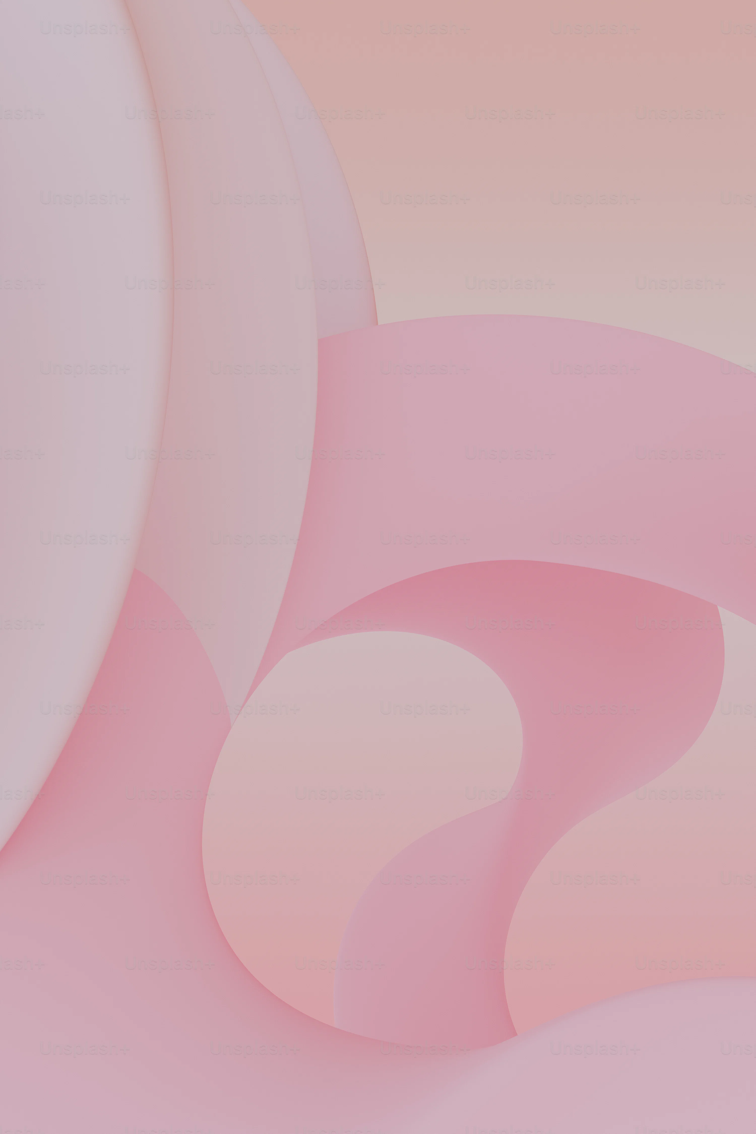 A pink and white abstract background with curved shapes photo
