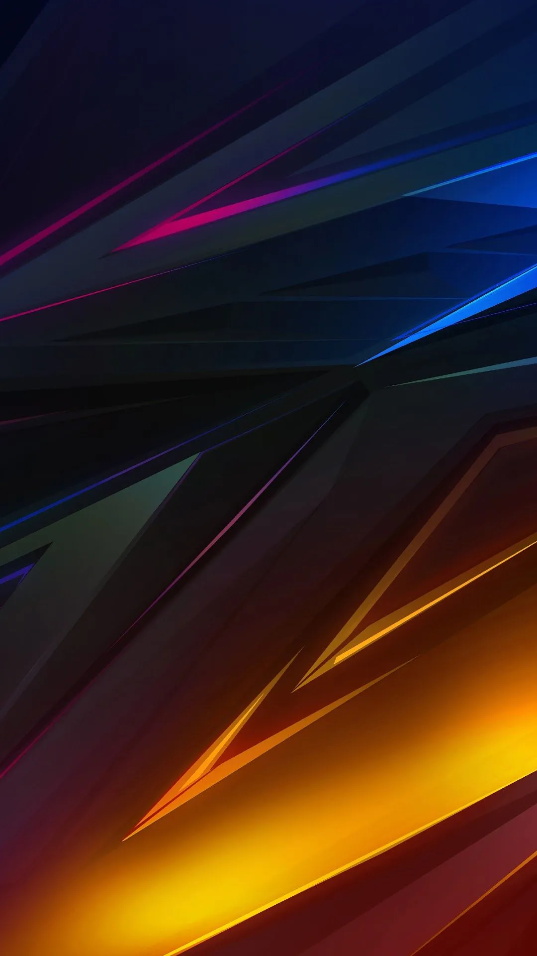 Abstract Geometric Shapes With Colorful Light Streaks HD Phone Wallpaper