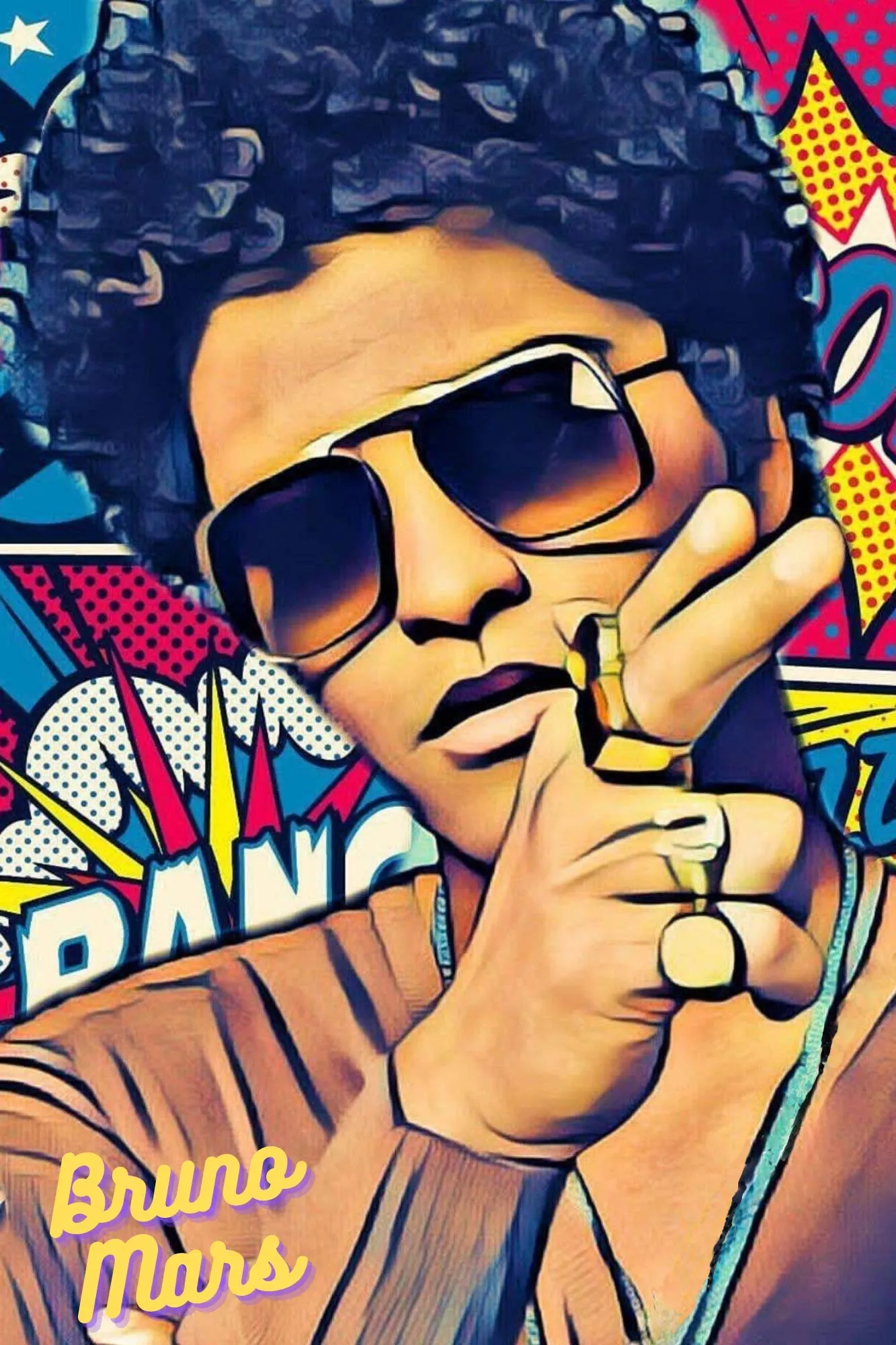 Poster Tunes, HD Embossed Print, Bruno Mars, Rapper, Hip Hop, Wall Art, 12 x 18: Posters & Prints