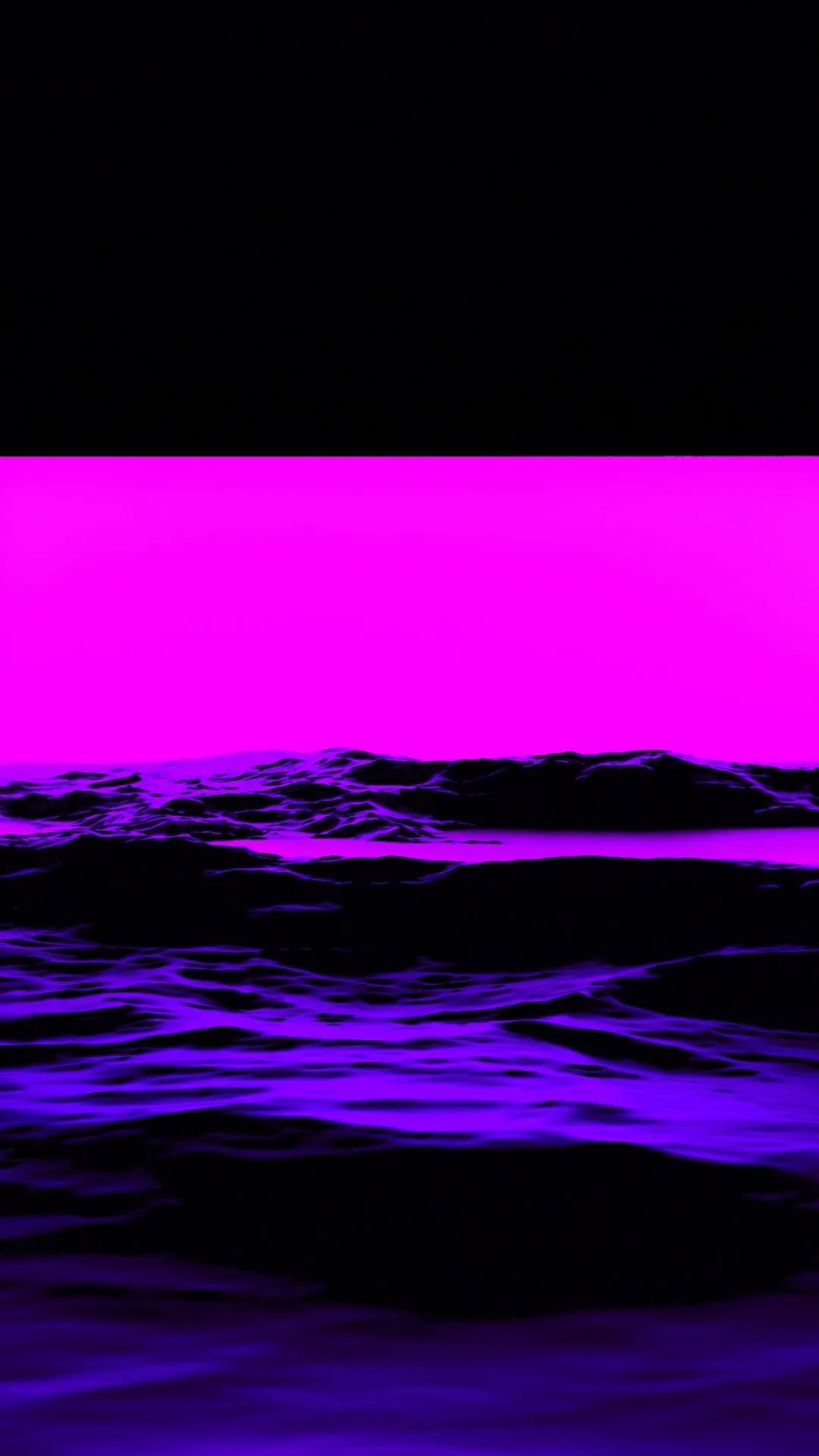 Pink light Wallpaper 4K, Sea, Waves, 3D, Black background
