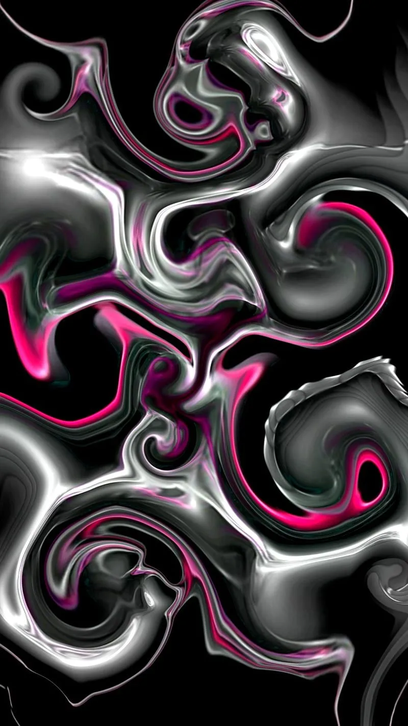 Yfuif, black, colorful, crazy, curves, fluid, liquid, pink, samsung, HD phone wallpaper