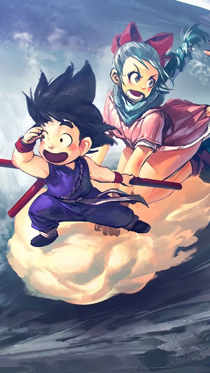 Phone wallpaper: Bulma (Dragon Ball), Anime, Dragon Ball, Goku, Oolong (Dragon Ball), Flying Nimbus 1121948