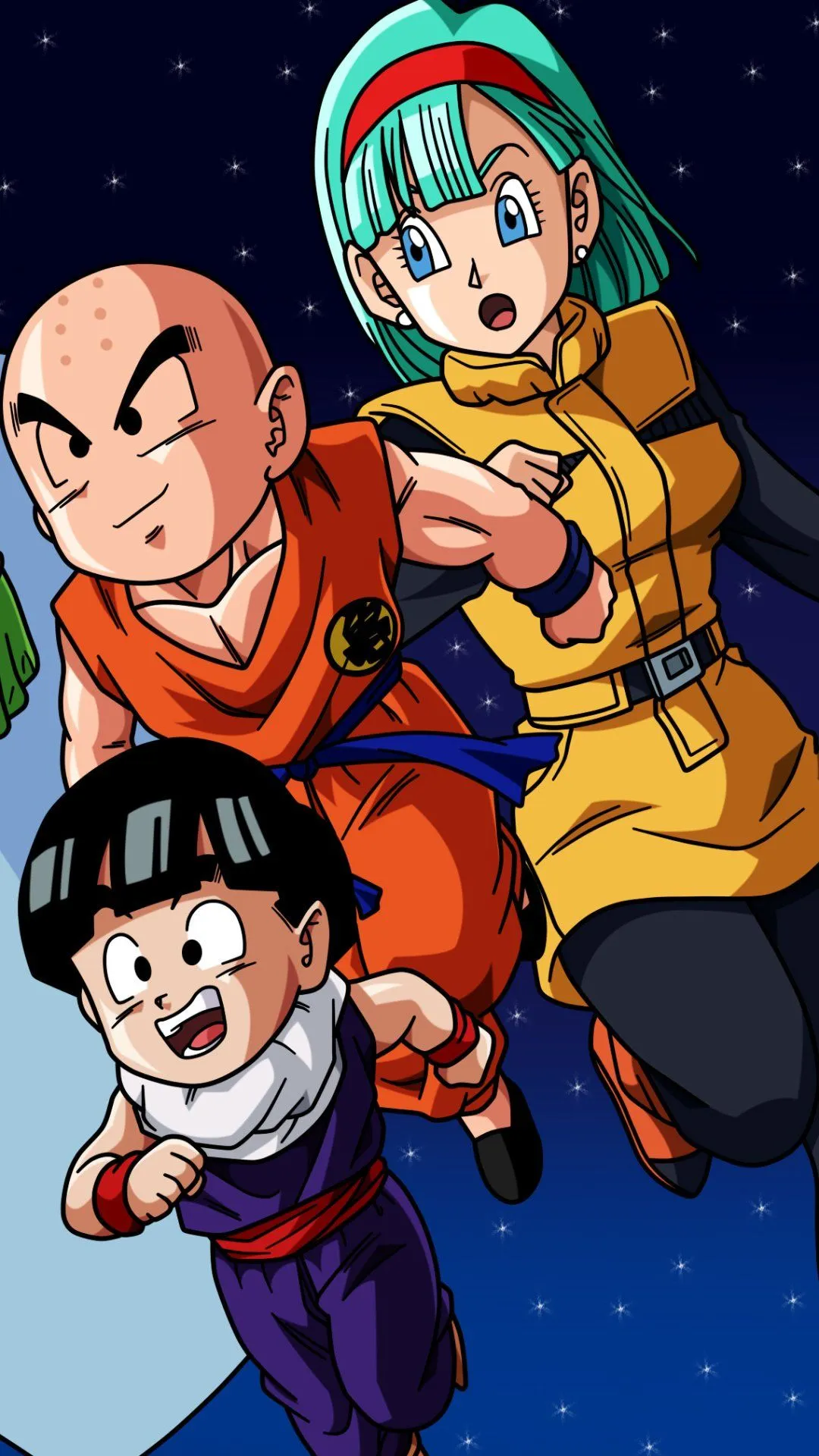 Download Bulma (Dragon Ball) Krillin (Dragon Ball) Gohan (Dragon Ball) Anime Dragon Ball Z Phone Wallpaper