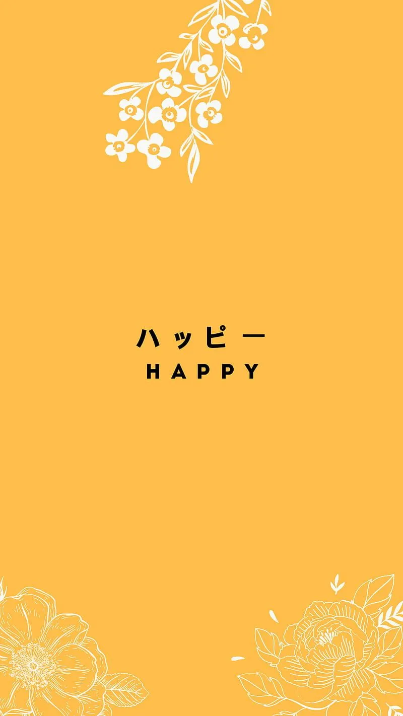 Japan Word, flower, happy, iphone, kangskidip, love, orange, quotes, saying, HD phone wallpaper