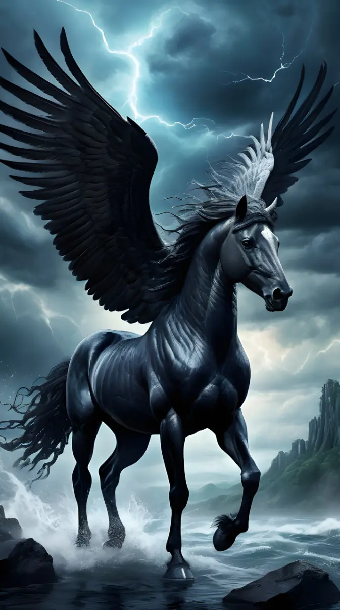 black Pegasus wallpaper
