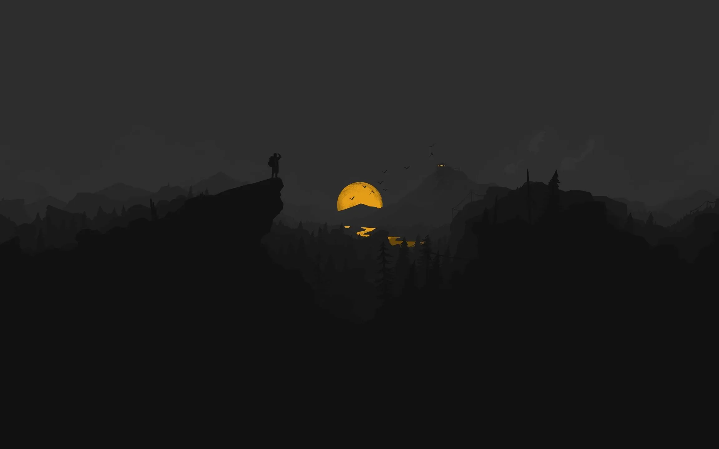firewatch dark minimal 5k MacBook Air Wallpaper Download