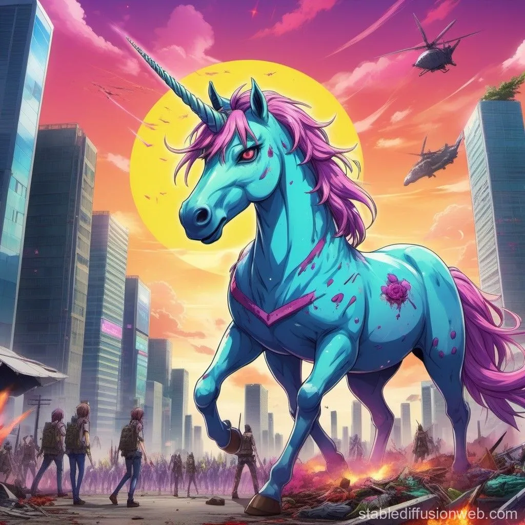 Unicorn Zombie Outbreak. Stable Diffusion Online