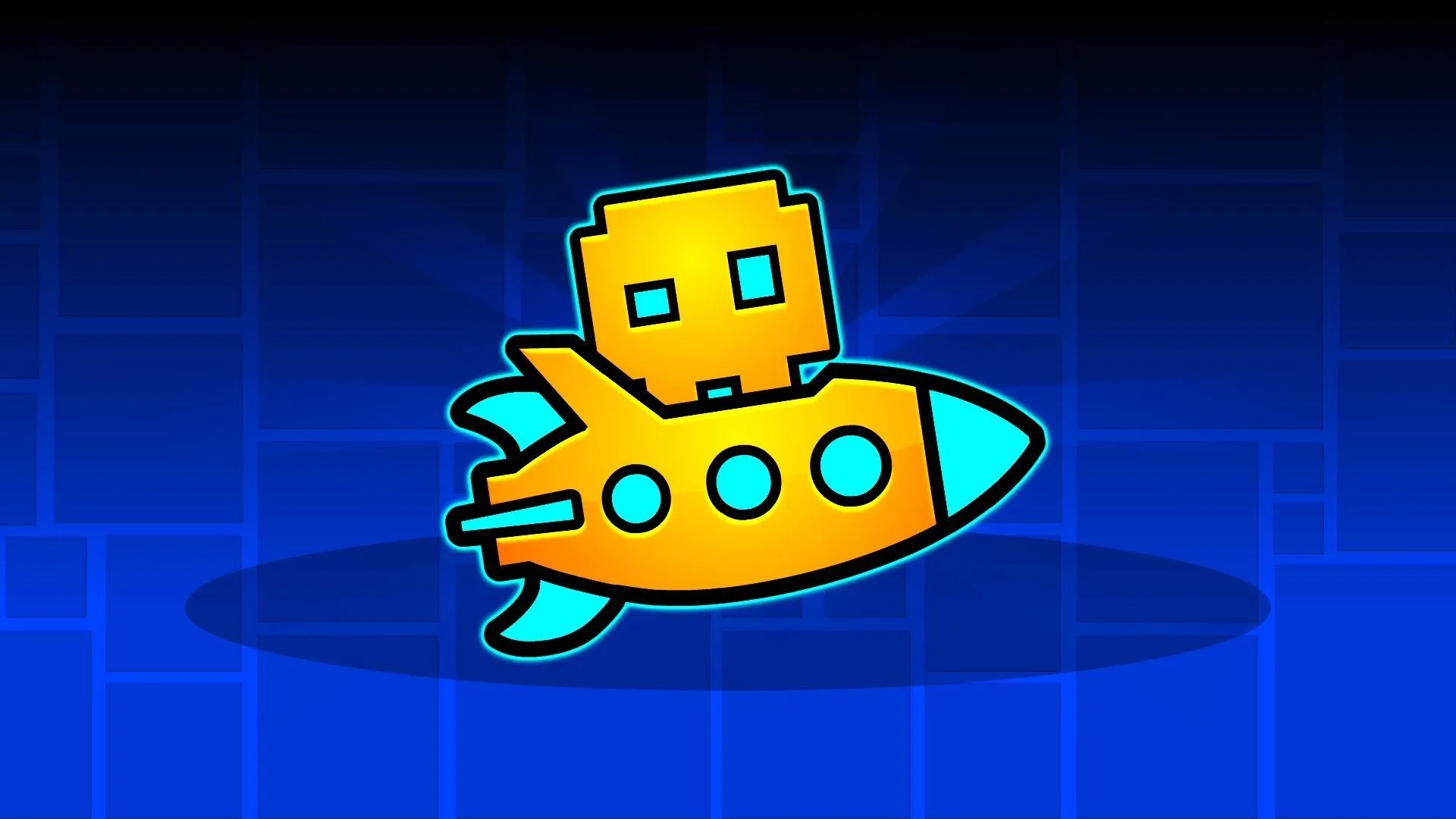 Geometry Dash Icon in Rocket Ship