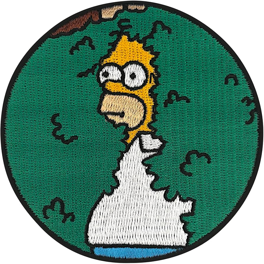 Urbanski Patch Homer Simpson Disappears In The Bush Meme To Iron On 8 X 8 Cm. Sew On Appliqué Iron On Patch, Amazon.de: Home & Kitchen