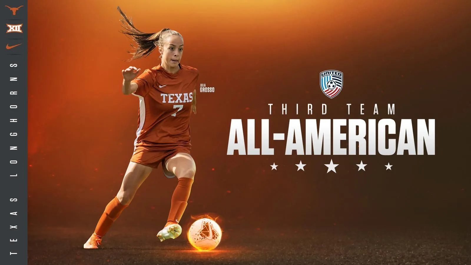 Soccer's Julia Grosso Named United Soccer Coaches All American Of Texas Athletics