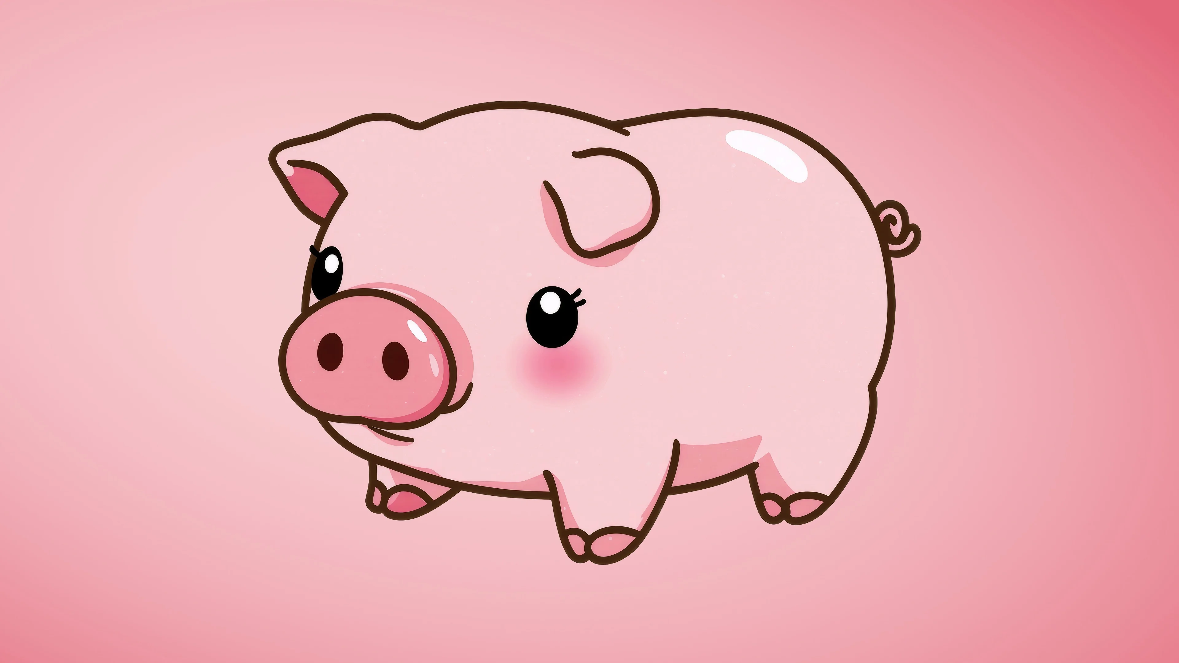 Little pig illustration Wallpaper 4K for Desktop