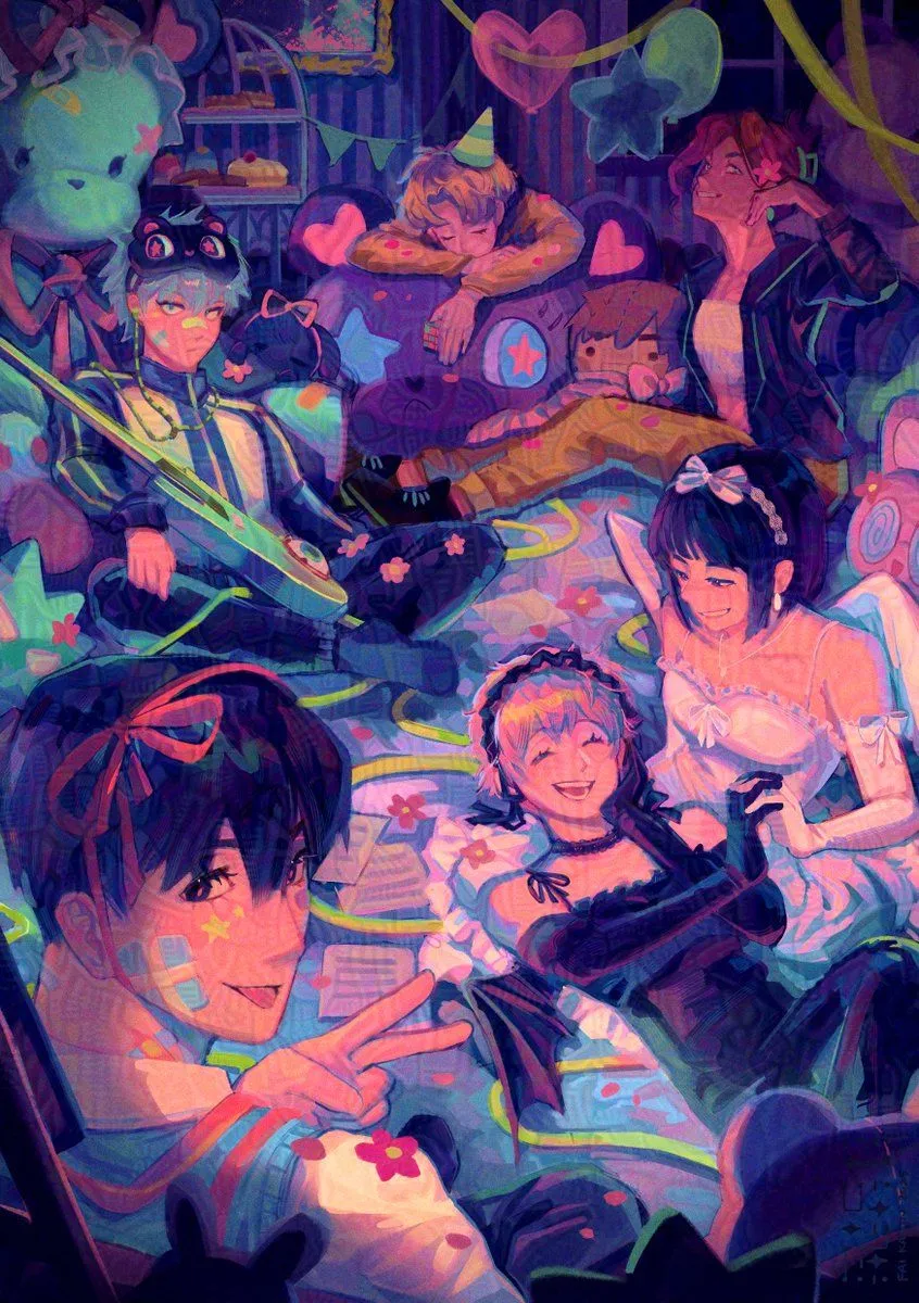 ALNST SLEEPOVER!! Featuring the cast of #ALNST in their special outfits ✧｡٩(ˊᗜˋ )و✧*｡ #에이스테 #alienstage #alienstagetwt #alnsttwt #mizi #sua #till #ivan #hyuna #luka Clearer version on my other socials!