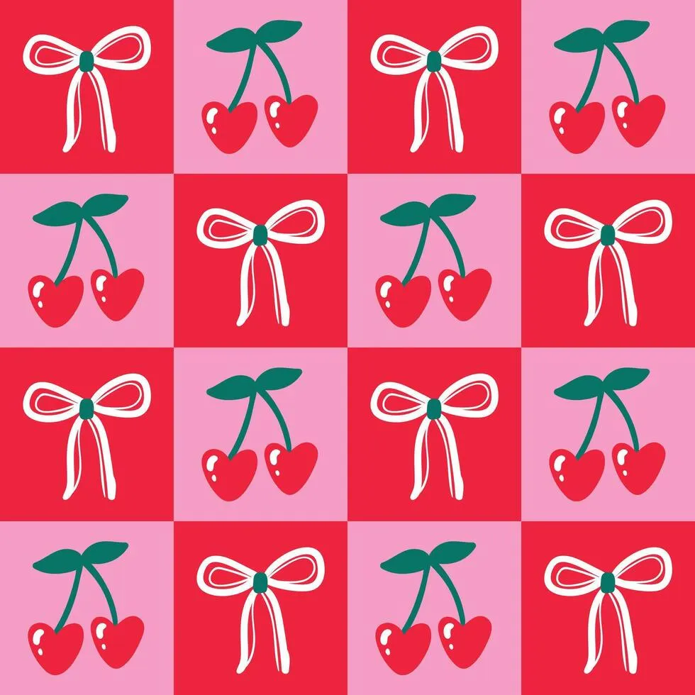 Bows Cherry Pattern Cherry Background