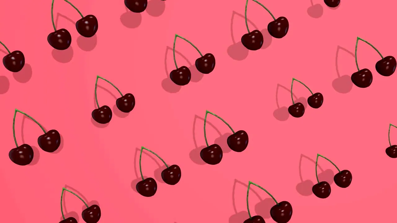Coquette cherry with bow seamless pattern preppy pink background isolated on white