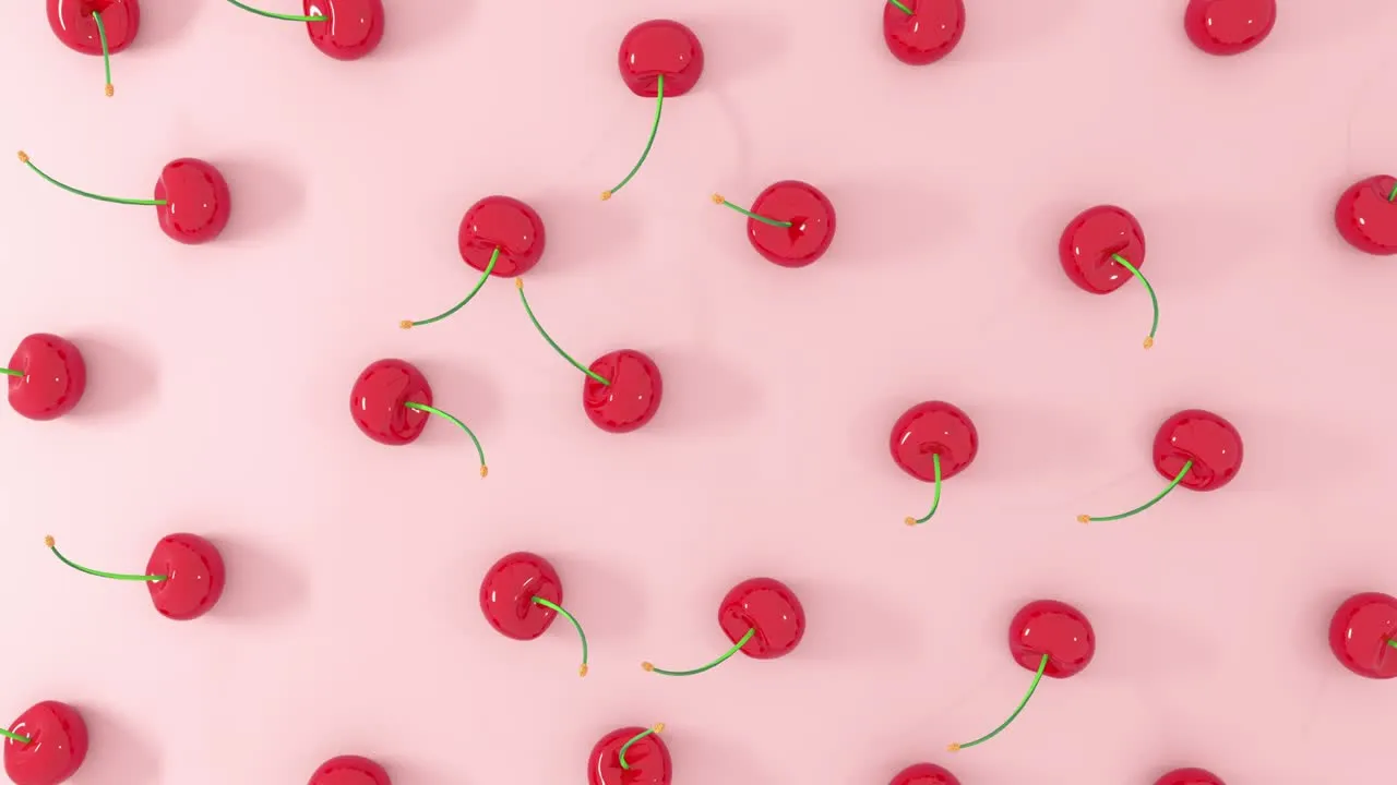Coquette cherry with bow seamless pattern preppy pink background isolated on white