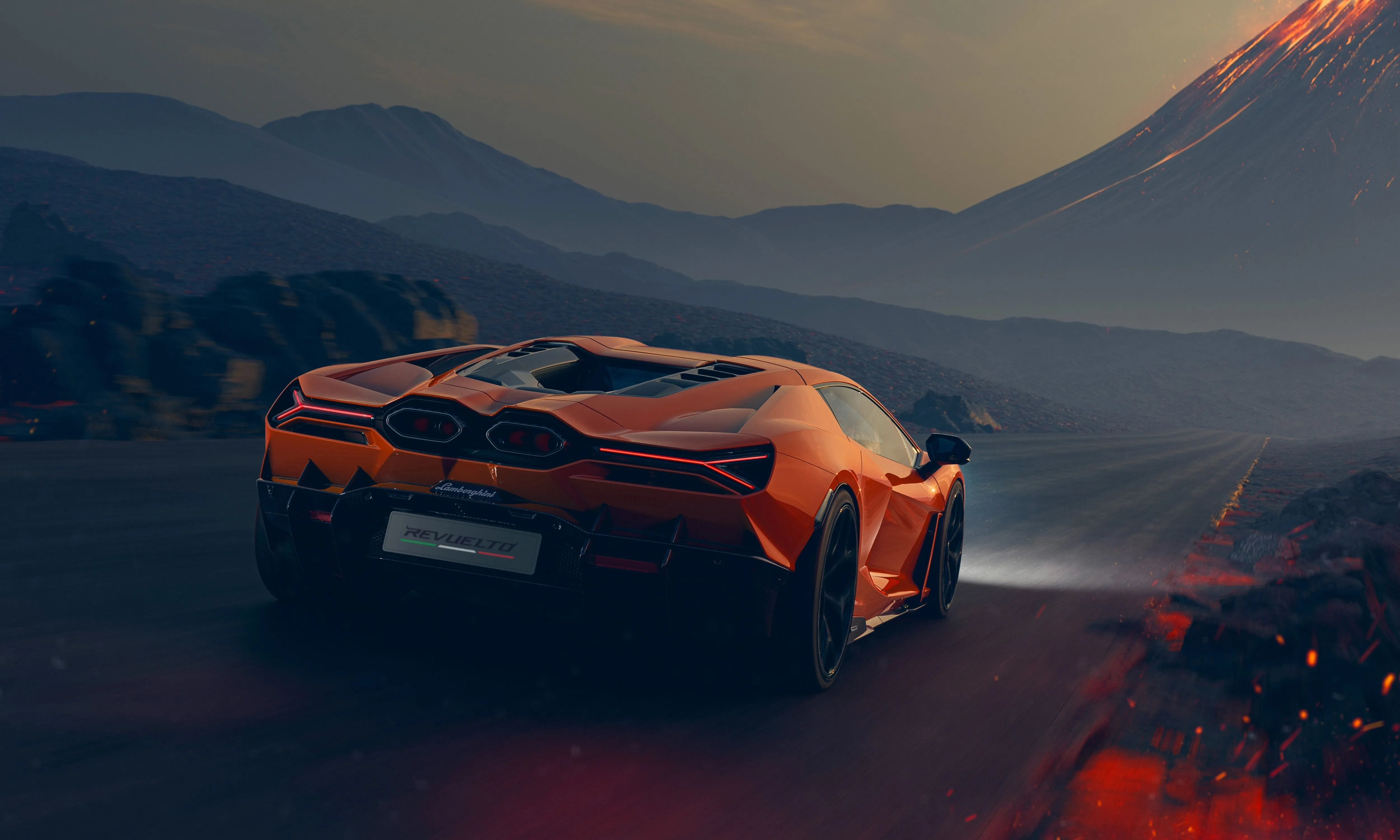 Wallpaper Lamborghini, Lambo, supercar, rear view, impressive, Stir, Lamborghini Scrambled for mobile and desktop, section lamborghini, resolution 5000x3000