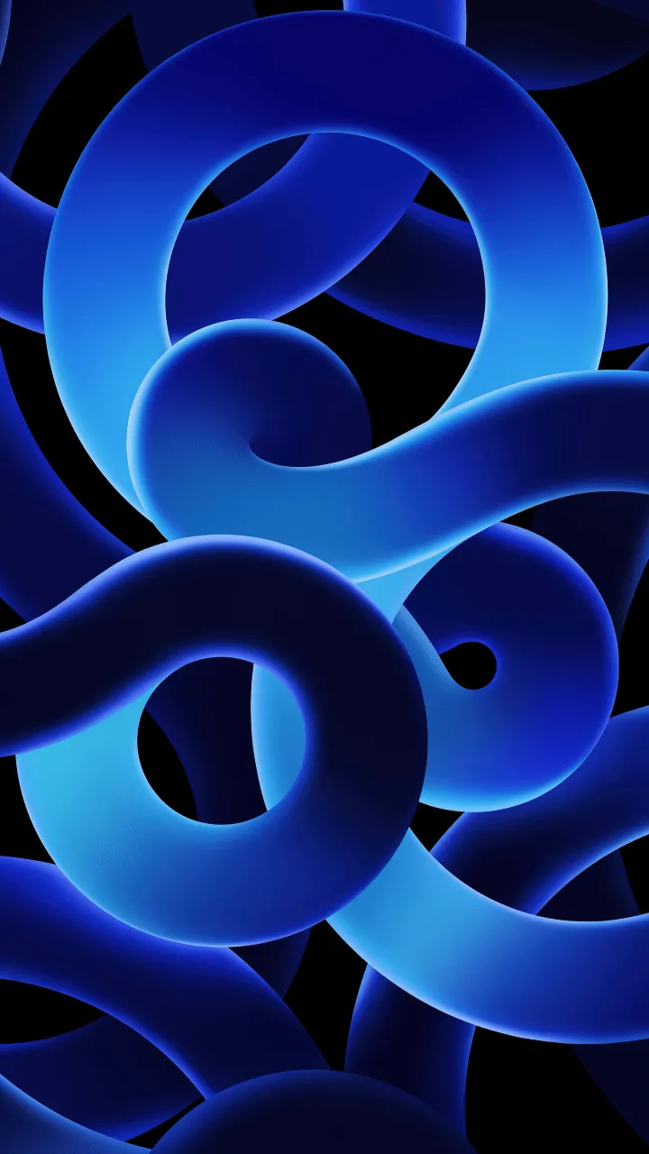 iPad Air 2022 Wallpaper 4K, Blue background, Stock, Dark Mode