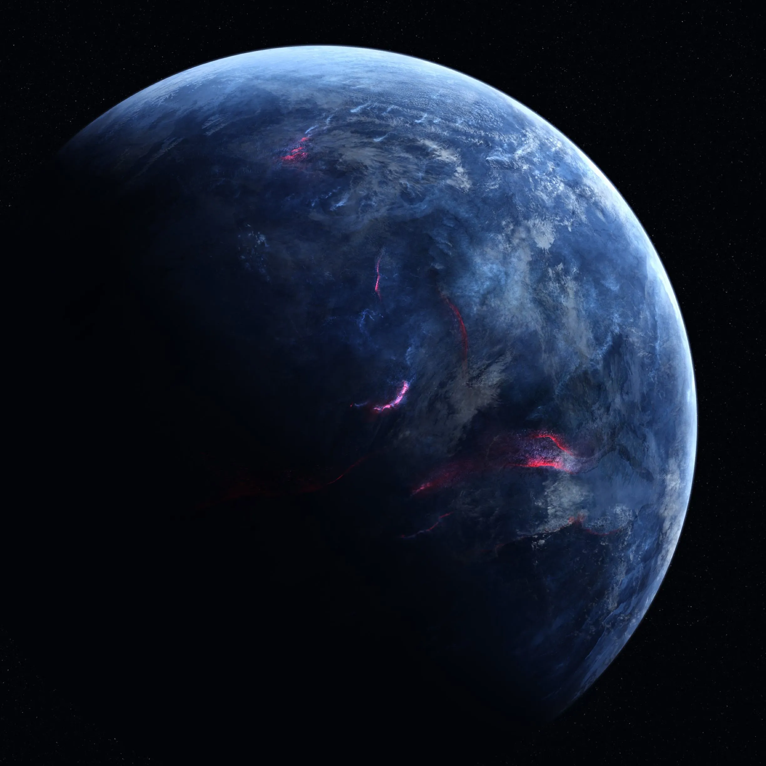 Cool blue black planet. wallpaper.sc iPad