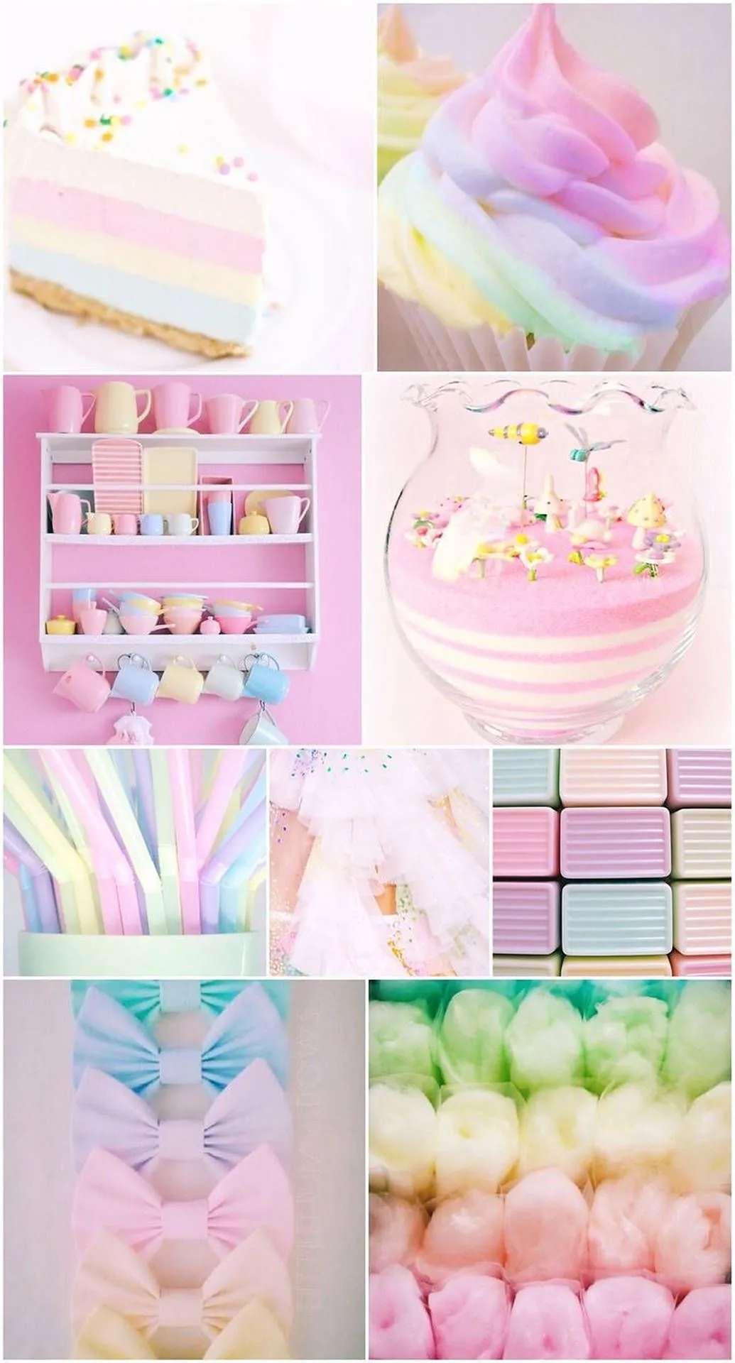 Download Aesthetic Collage Of Pastel Rainbow Things Wallpaper