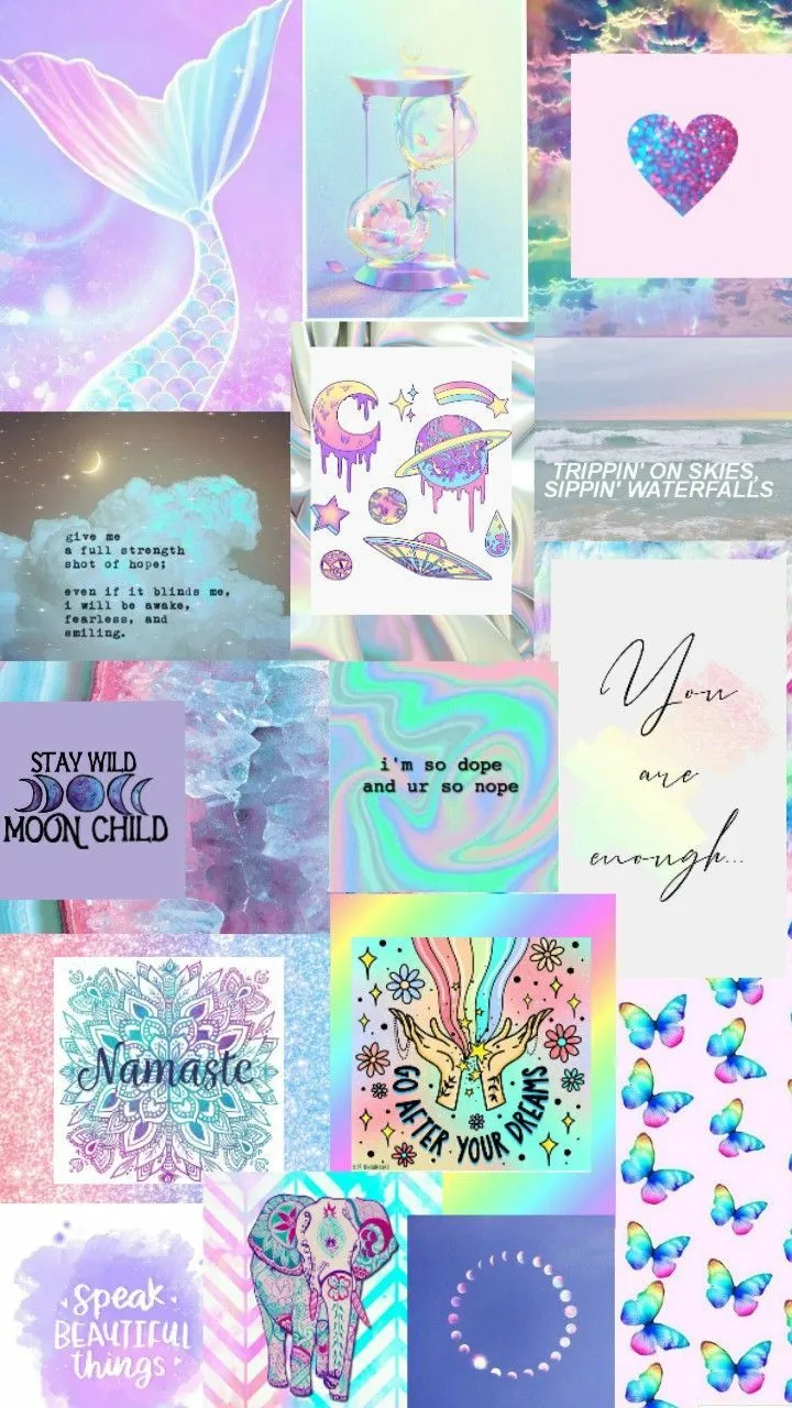 Colorful I Love You to the Moon Child Collage