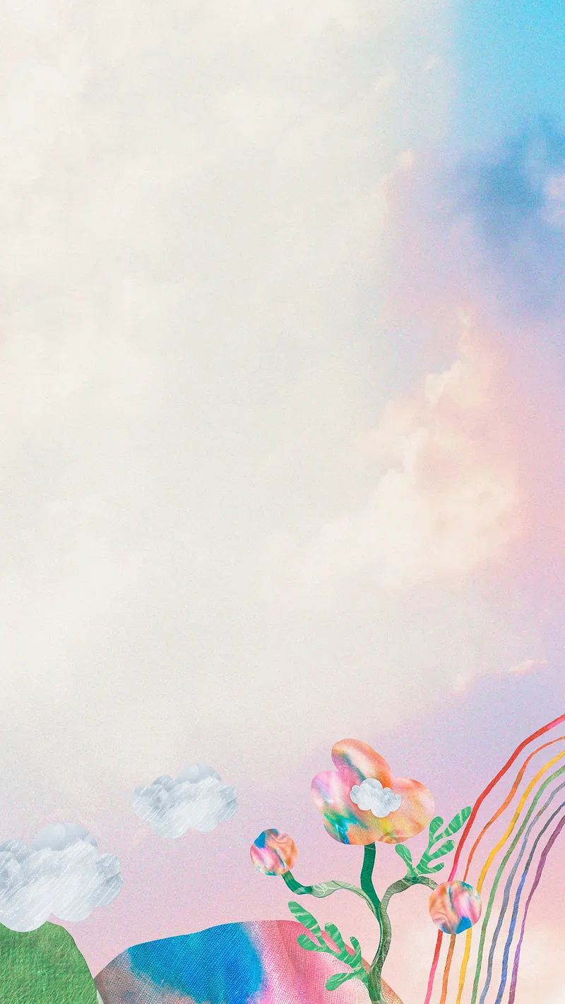 Pastel sky background, colorful nature. Premium Photo Illustration