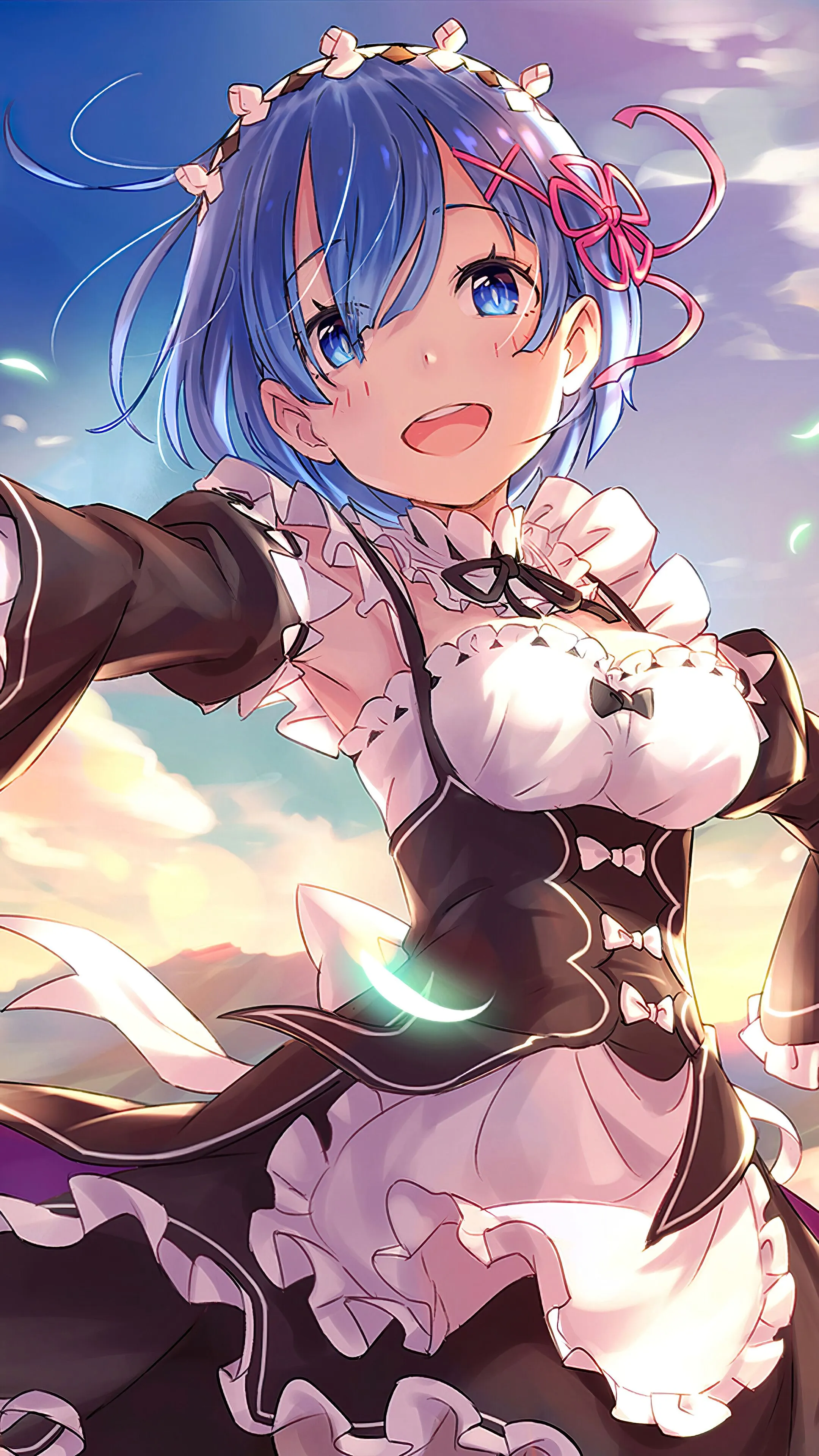 Anime, Girl, Maid, Rem, Re:zero, 4K HD Phone Wallpaper