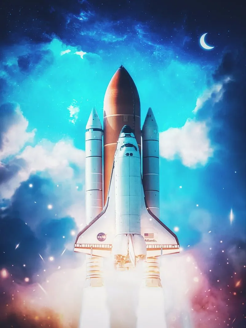 Rocket launch moon, enterprise, rockets, science, shuttle, space, HD phone wallpaper