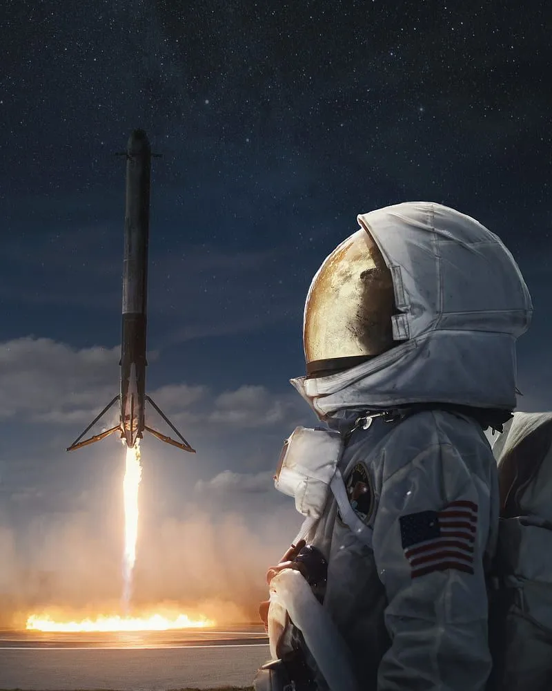Astronaut, spacesuit, rocket, launch, HD phone wallpaper