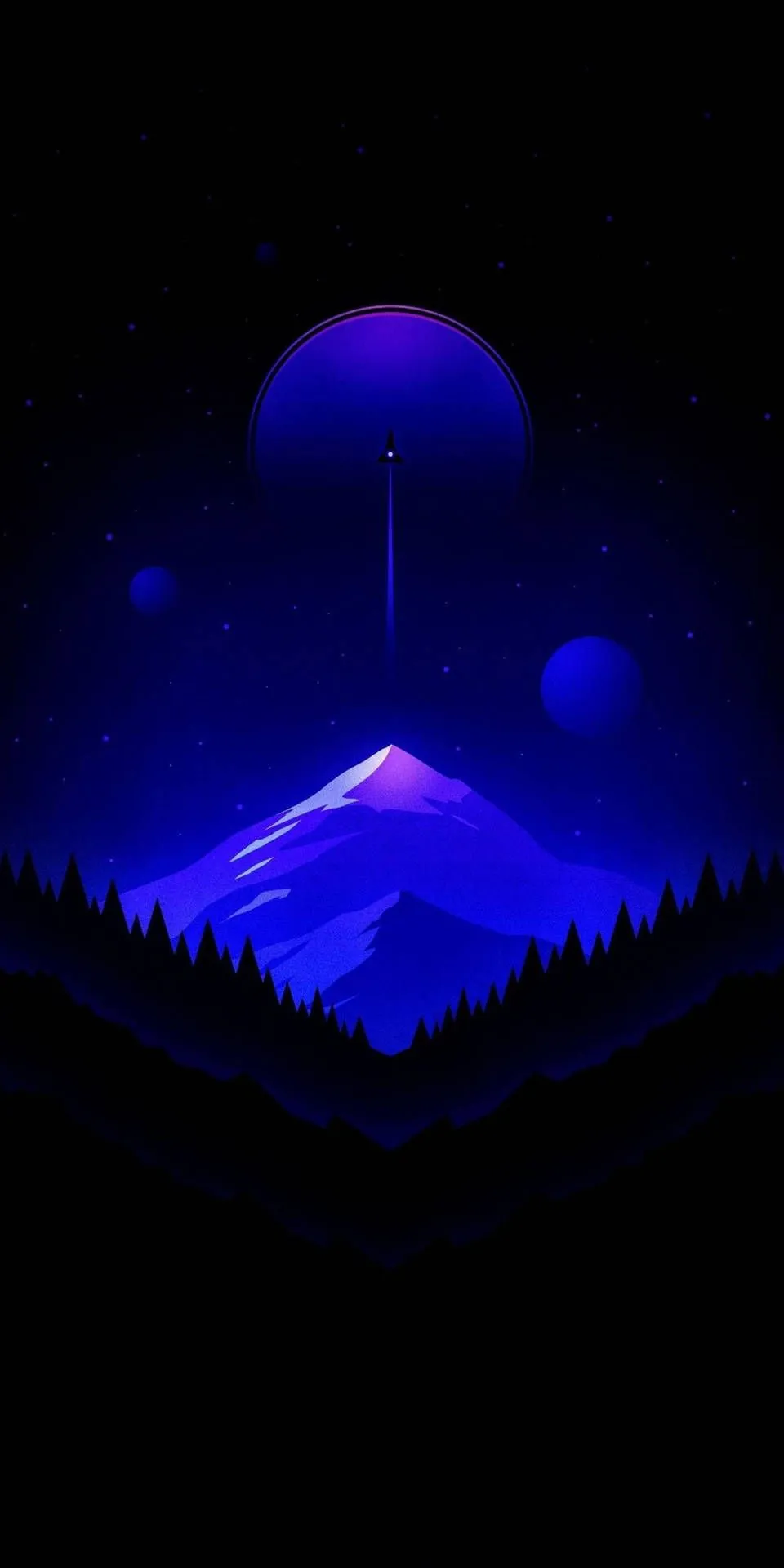 Download Stunning Blue Atmosphere OLED Display on Phone Wallpaper