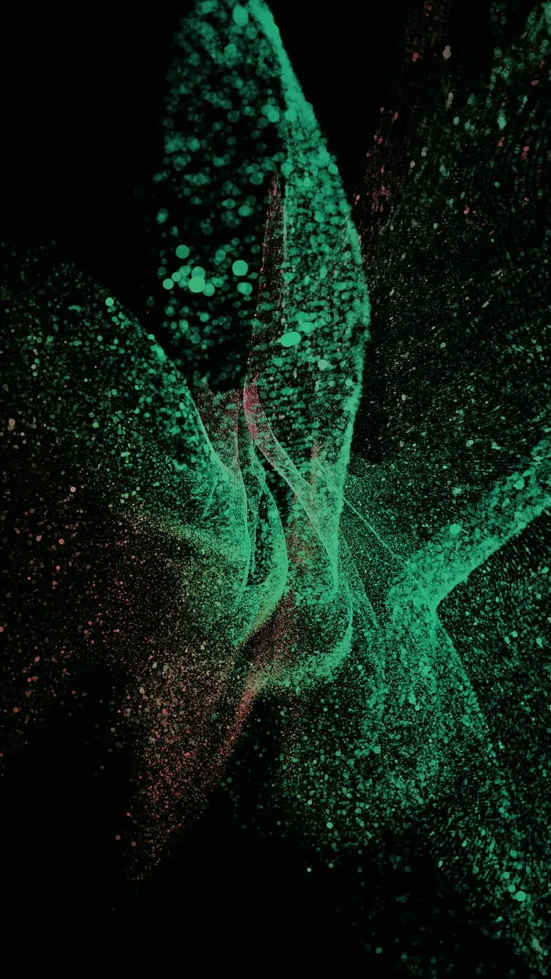 Electric Winter, Art, abstract, amoled, black, cool, dark, dots, green, mesh, HD phone wallpaper